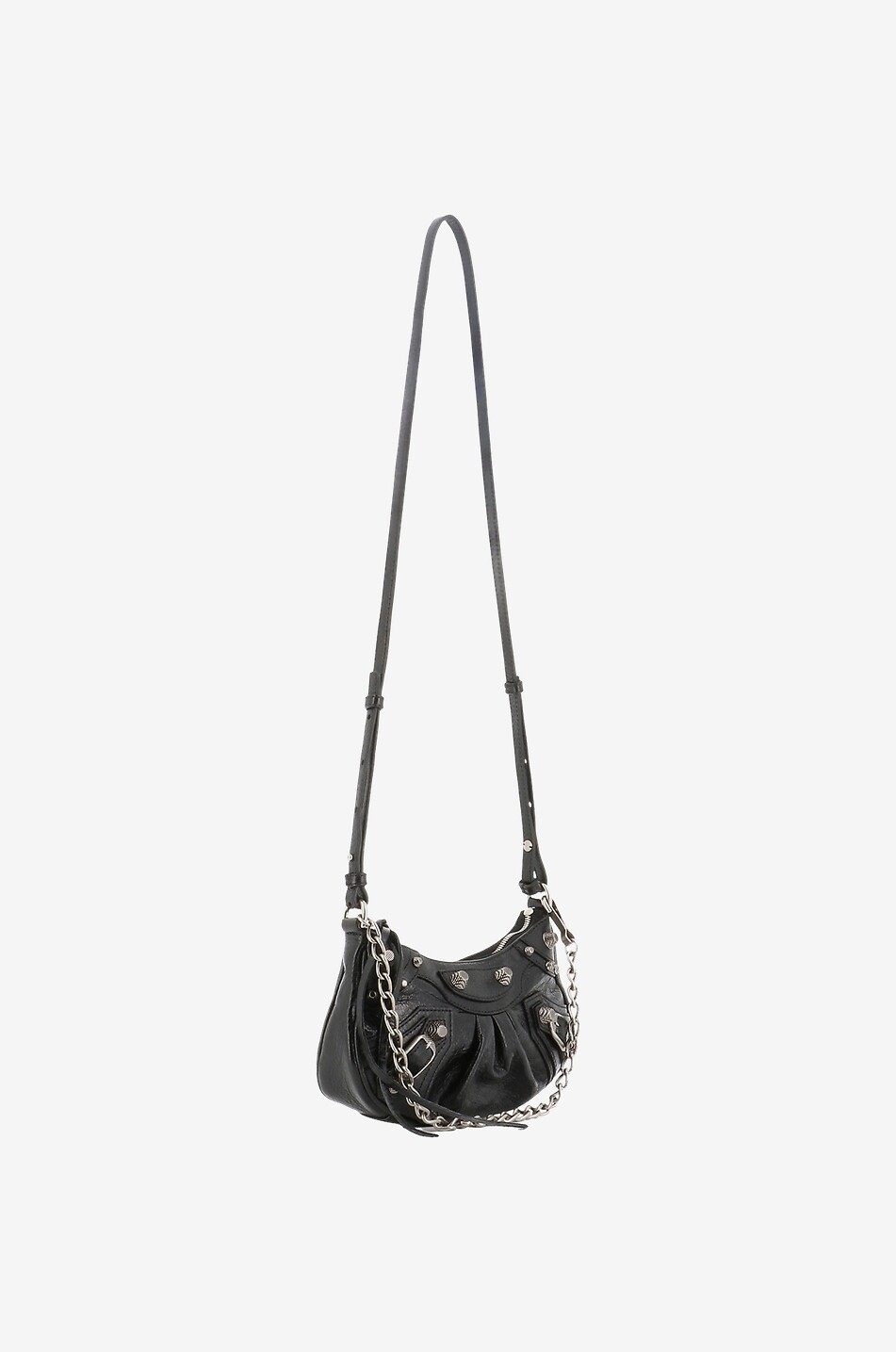 BALENCIAGA Le Cagole Mini arena leather shoulder bag Women BLACK 3