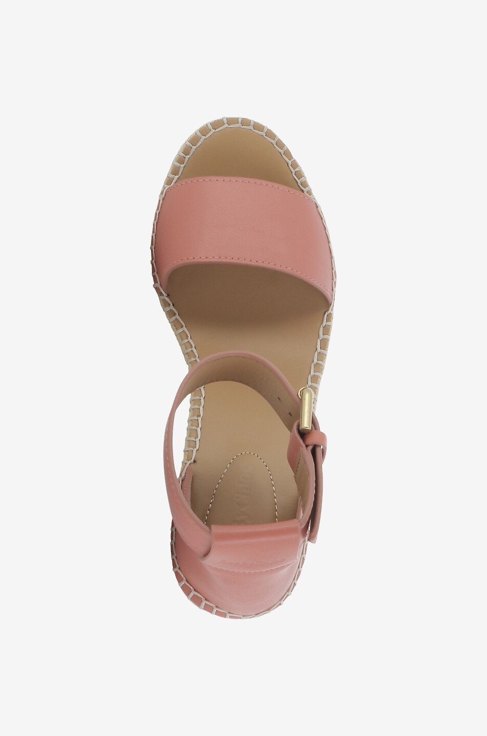 Sandales compensées en cuir lisse Glyn 70