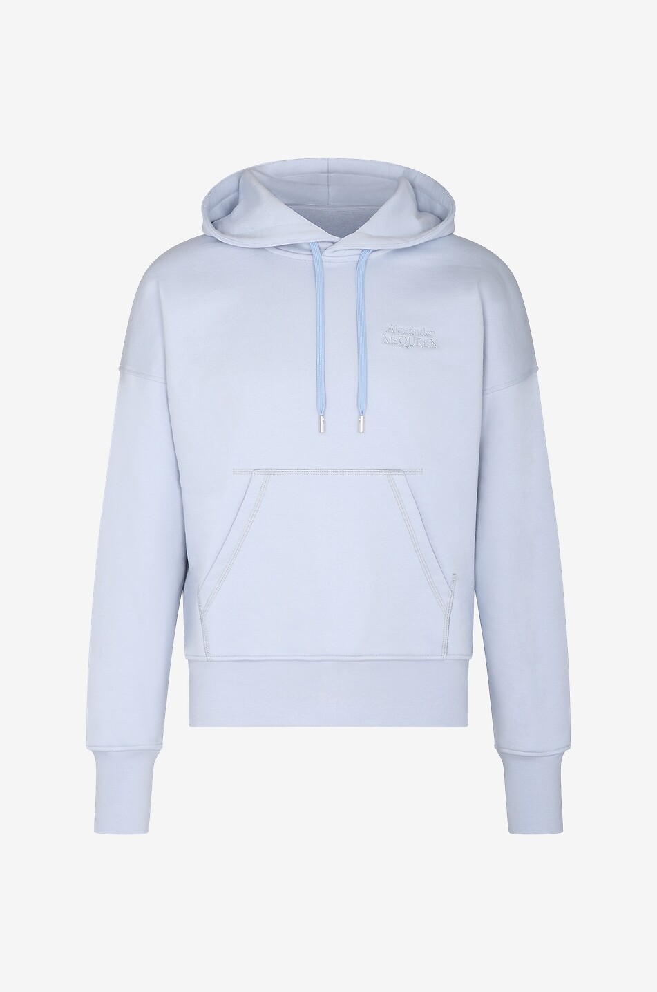 ALEXANDER McQUEEN Sweat-shirt oversize à capuche brodé Signature McQUEEN Homme BLEU CLAIR 1