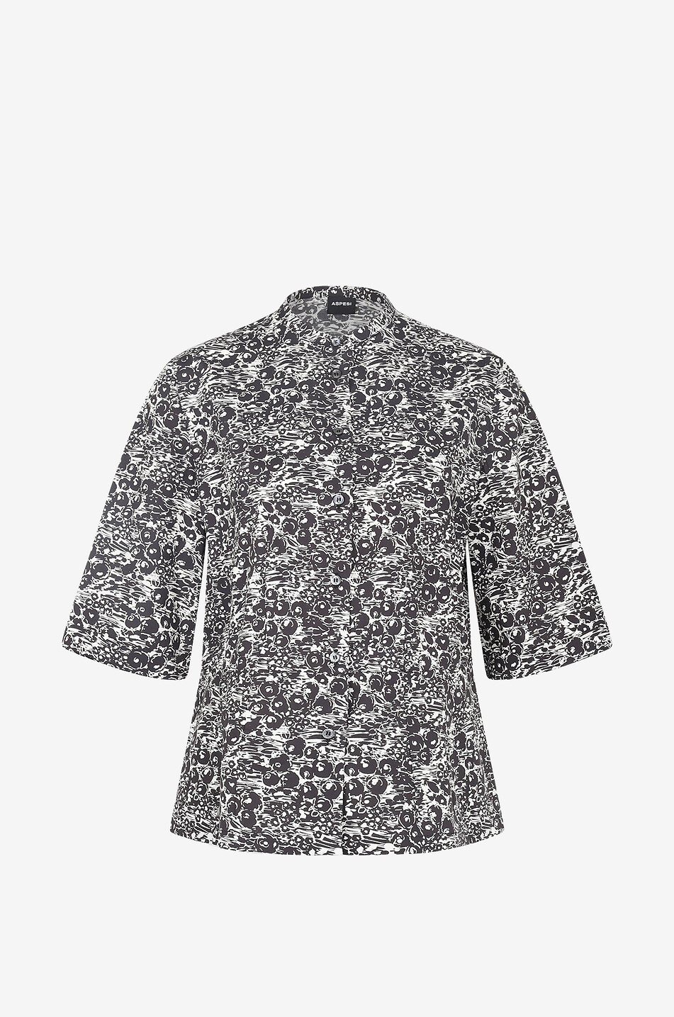 Chemise à manches trois-quarts en coton fleuri