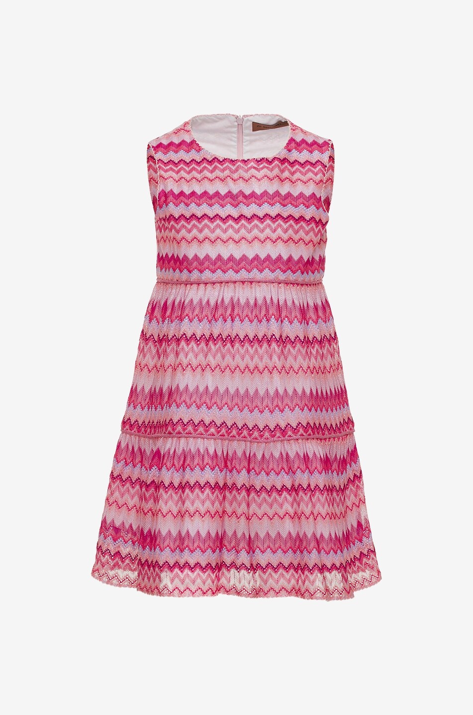 Robe fille sans manches  en maille à chevrons