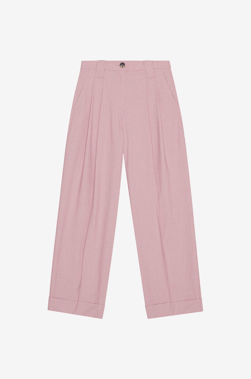 GANNI Drapey tailored wide-leg trousers Women PINK 1