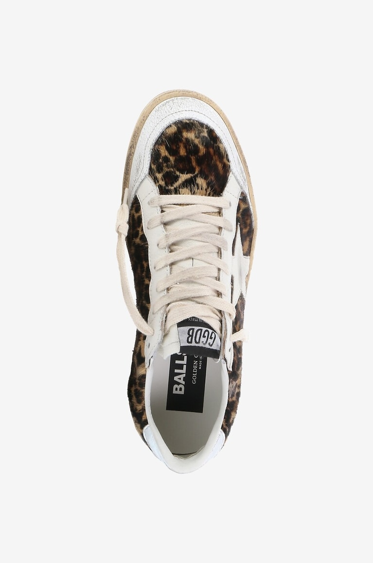 GOLDEN GOOSE Ball Star low-top leopard calf hair sneakers Women BEIGE 5