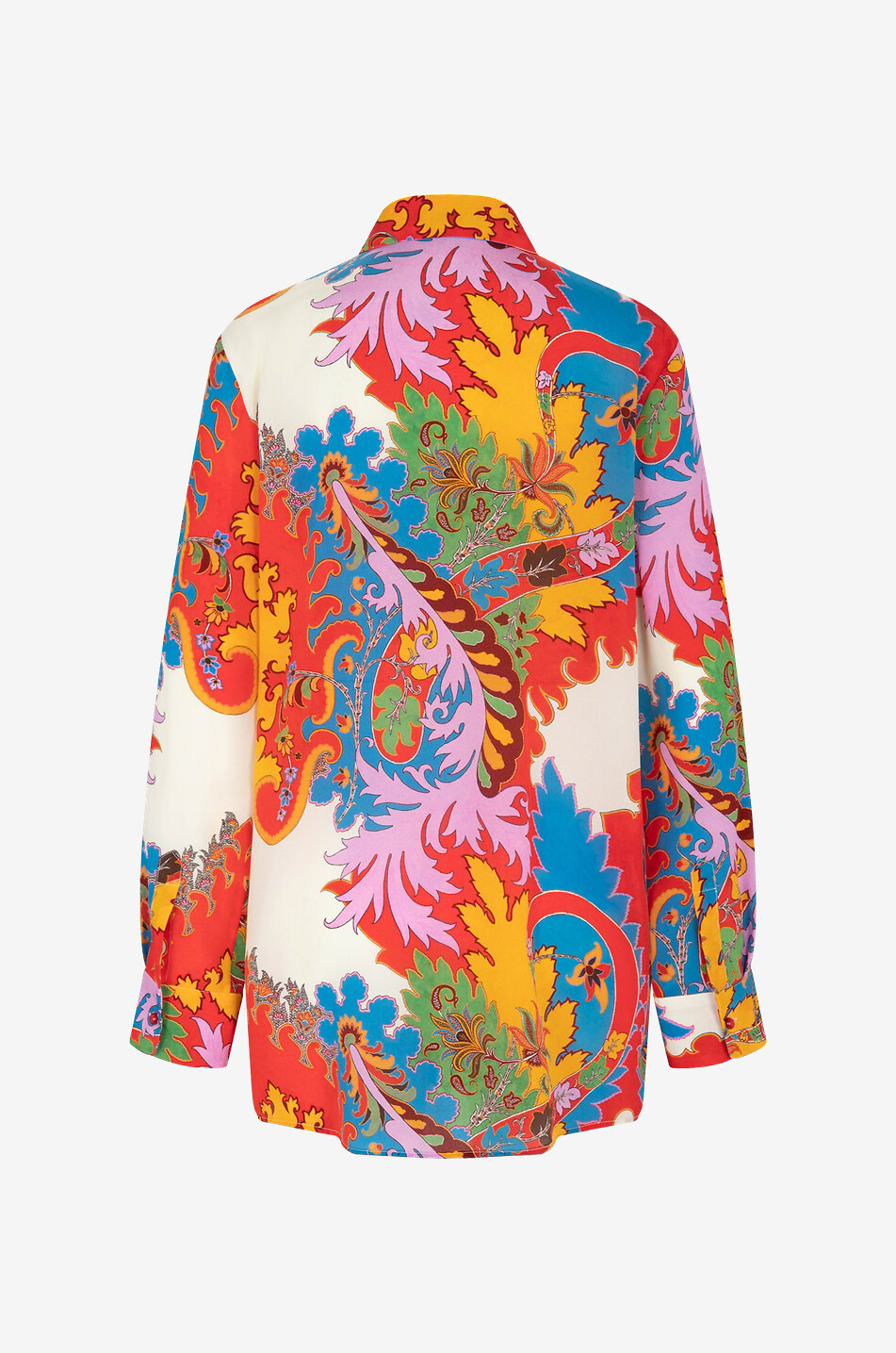 Archival Paisley printed oversize silk shirt