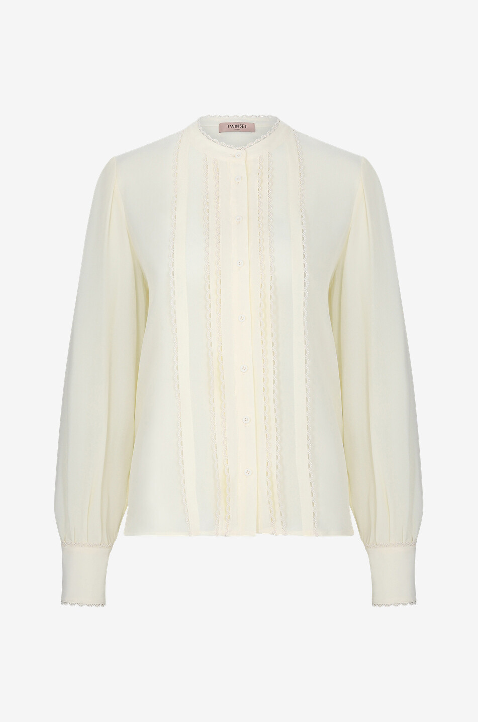 Langärmelige Bluse aus Viskose und Seide