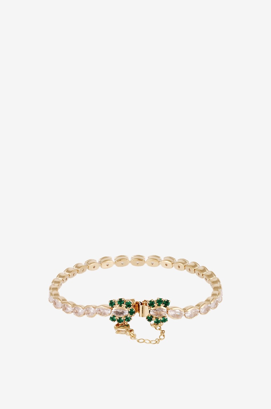 GAS BIJOUX Riviera Fleur gold-tone metal and rhinestone bracelet Women Colourless 1
