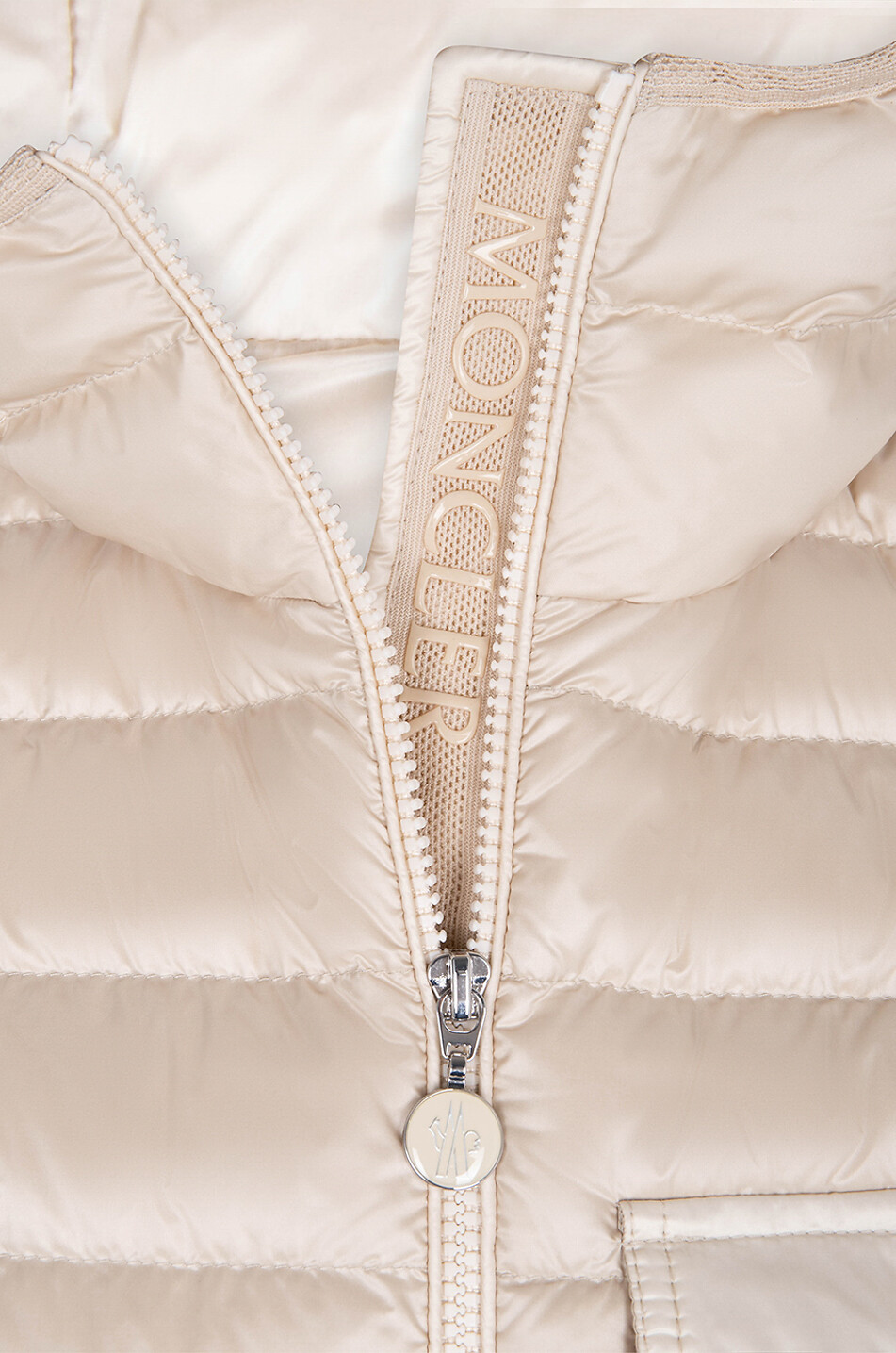 MONCLER Daunenweste mit Kapuze Glygos Damen Hellbeige 3