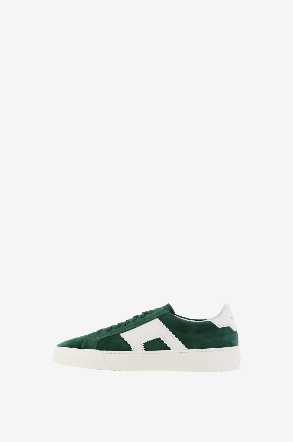 SANTONI Niedrige Schnürsneakers aus Wildleder Double Buckle Herren MITTELGRÜN 3