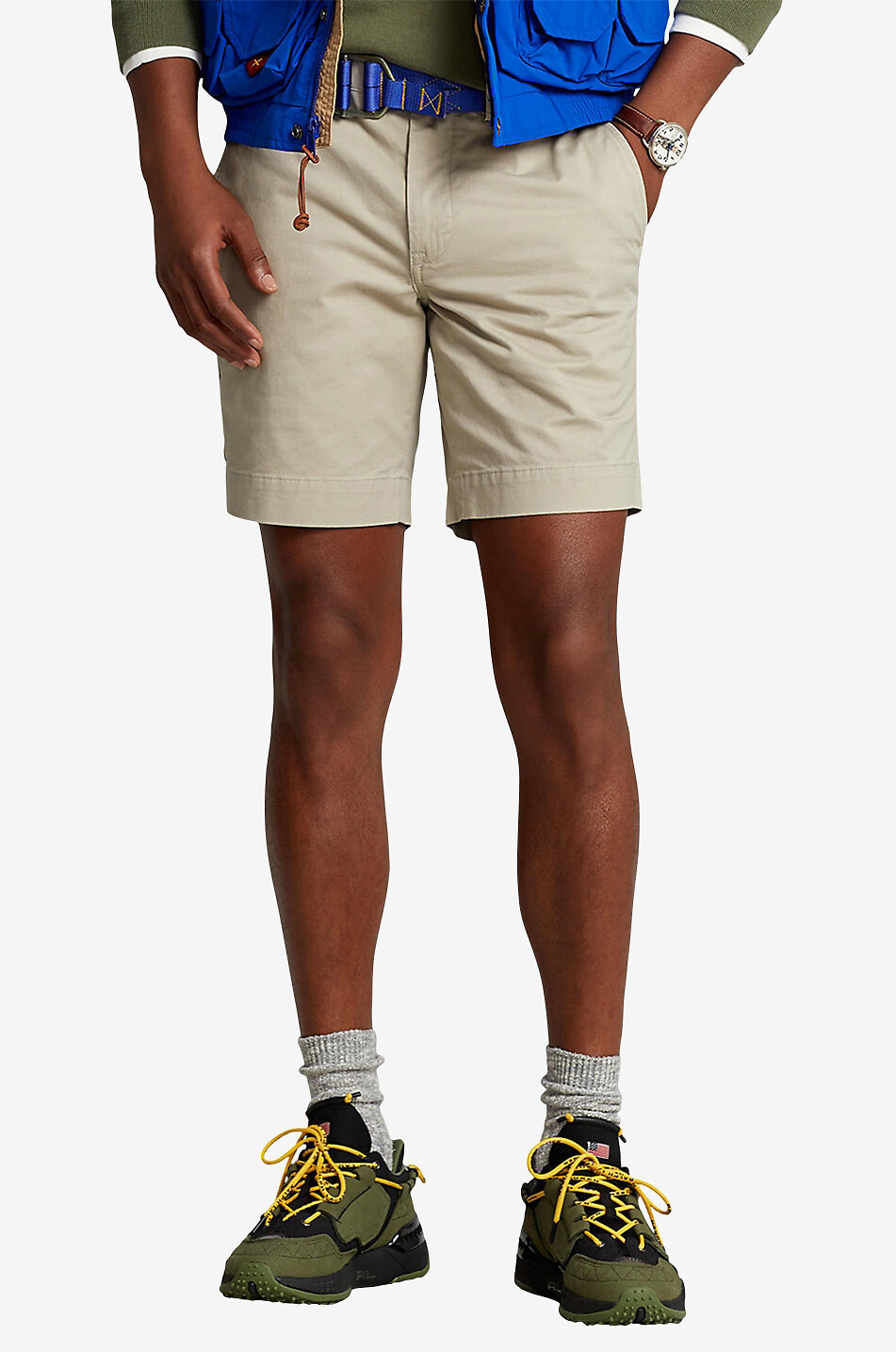 POLO RALPH LAUREN Pony straight fit cotton stretch shorts Men MEDIUM KHAKI 2