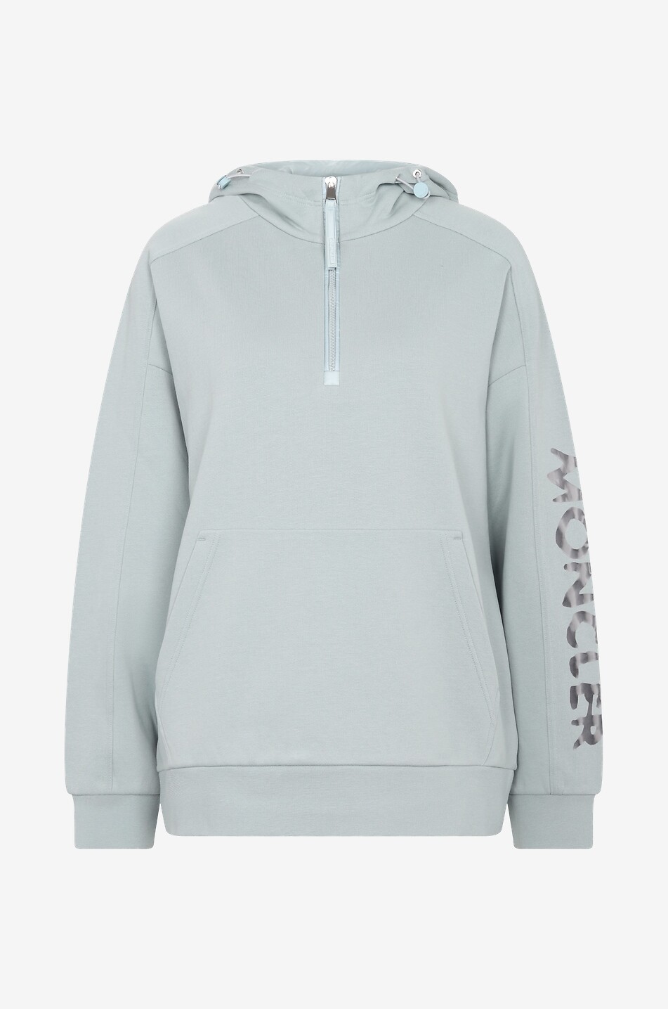 MONCLER Sweat-shirt oversize à capuche imprimé logo argenté Femme BLEU 1