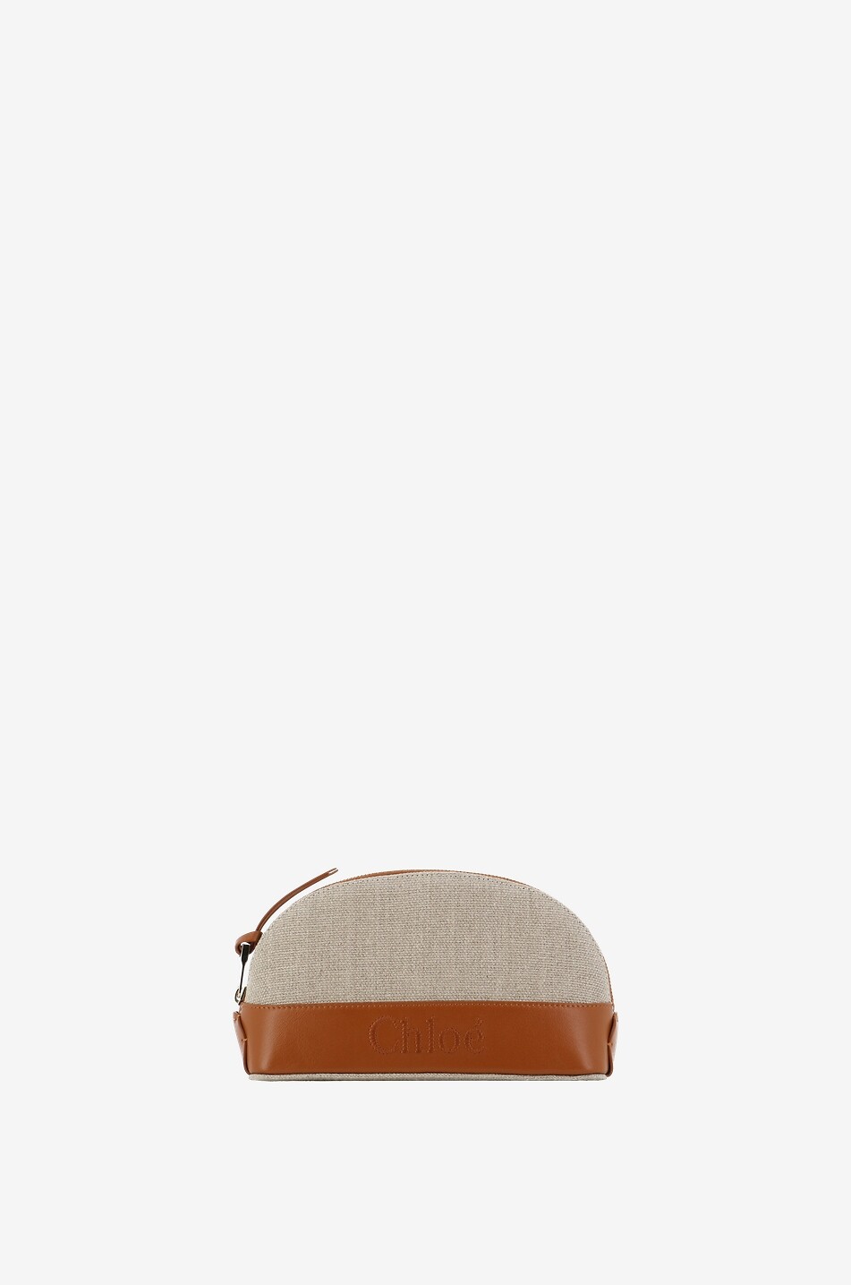 Chloé Sense linen and leather make-up pouch