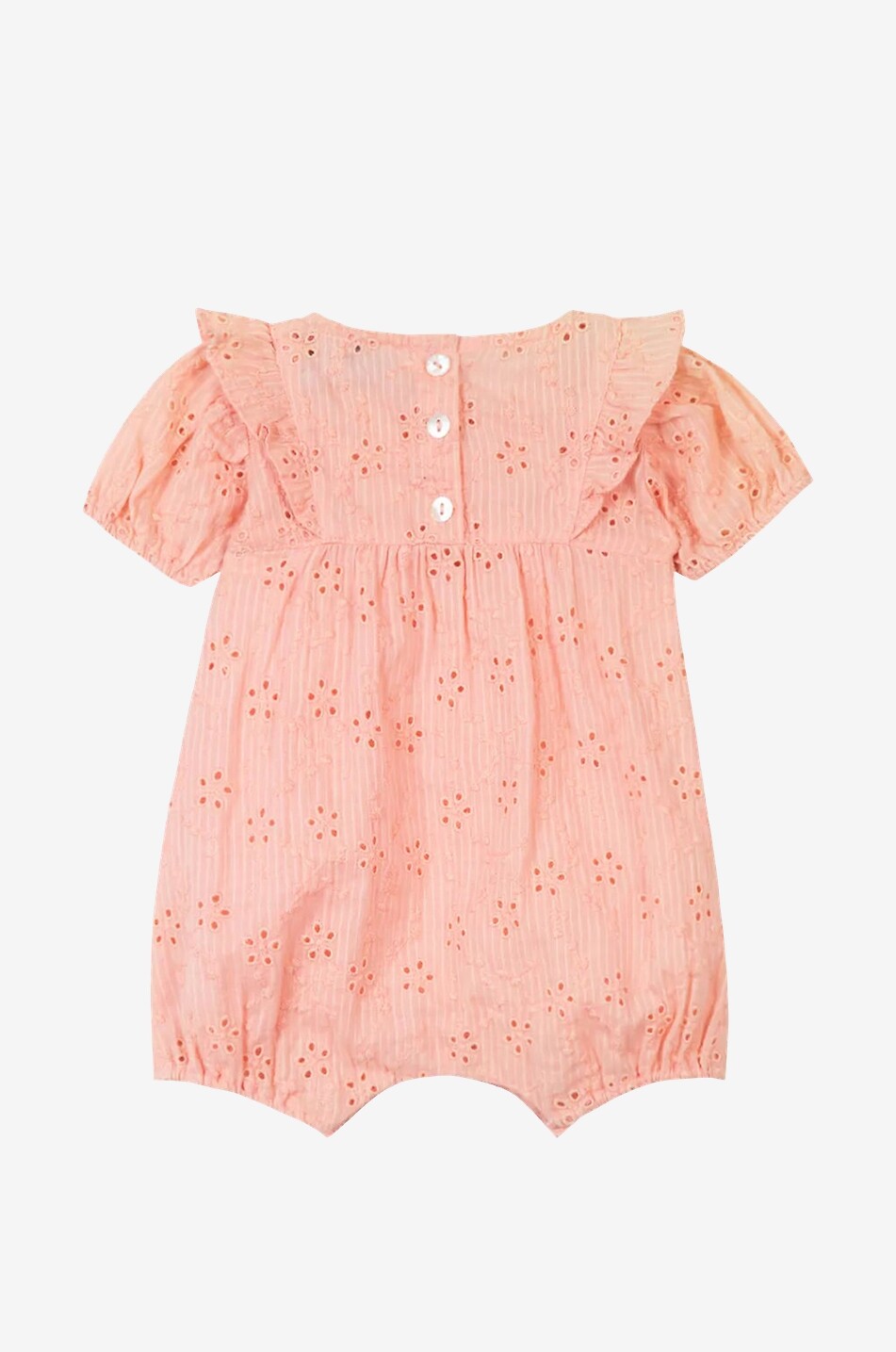 TARTINE ET CHOCOLAT Barboteuse bébé en voile à broderies anglaises Bébé ORANGE CLAIR 2