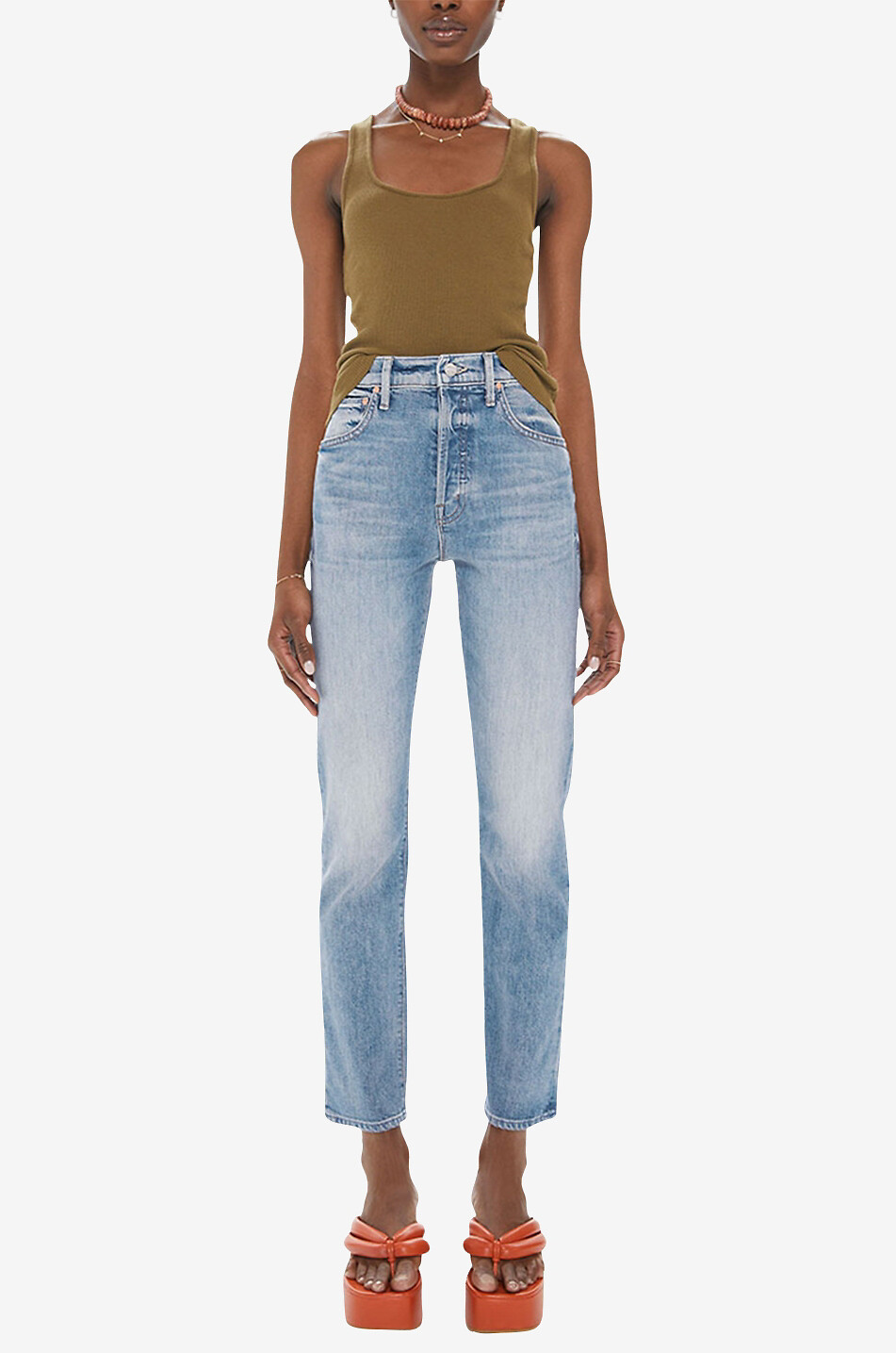 Jean droit en coton High Waisted Hiker Hover