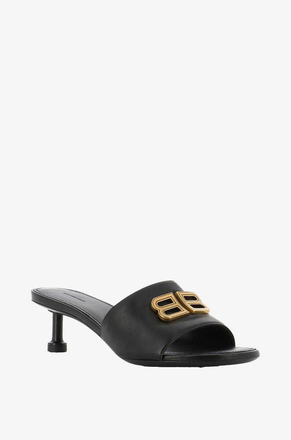 BALENCIAGA Mules en cuir nappa à petit talon Groupie 50 Femme NOIR 1