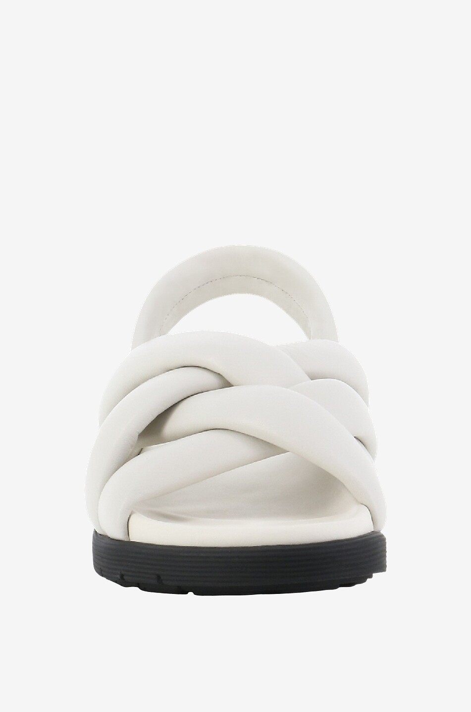 BONGÉNIE Sandales compensées en cuir nappa Yelm Femme BLANC CASSE 2