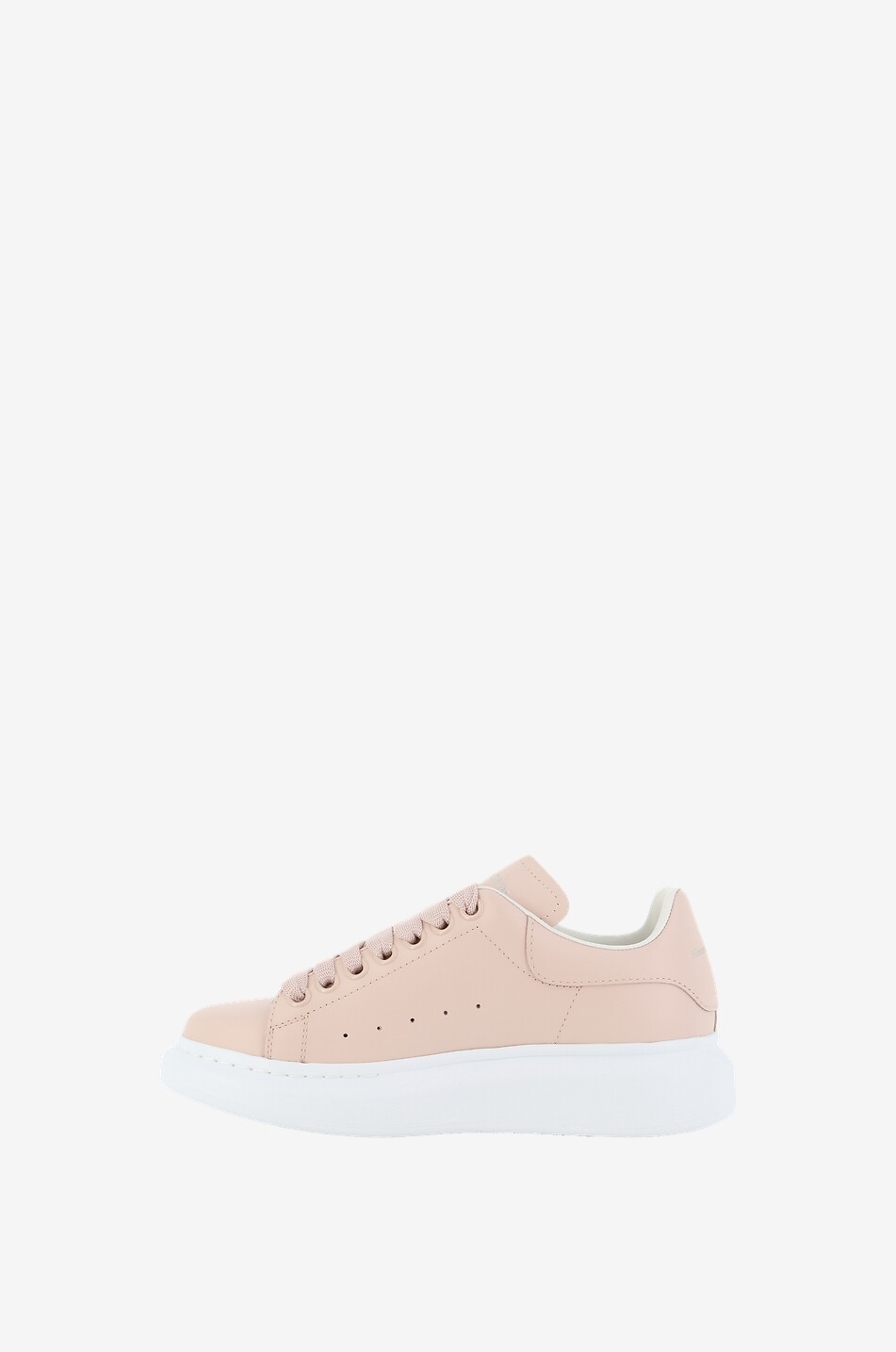 ALEXANDER McQUEEN Baskets basses à lacets en cuir de veau Oversized Femme ROSE CLAIR 3
