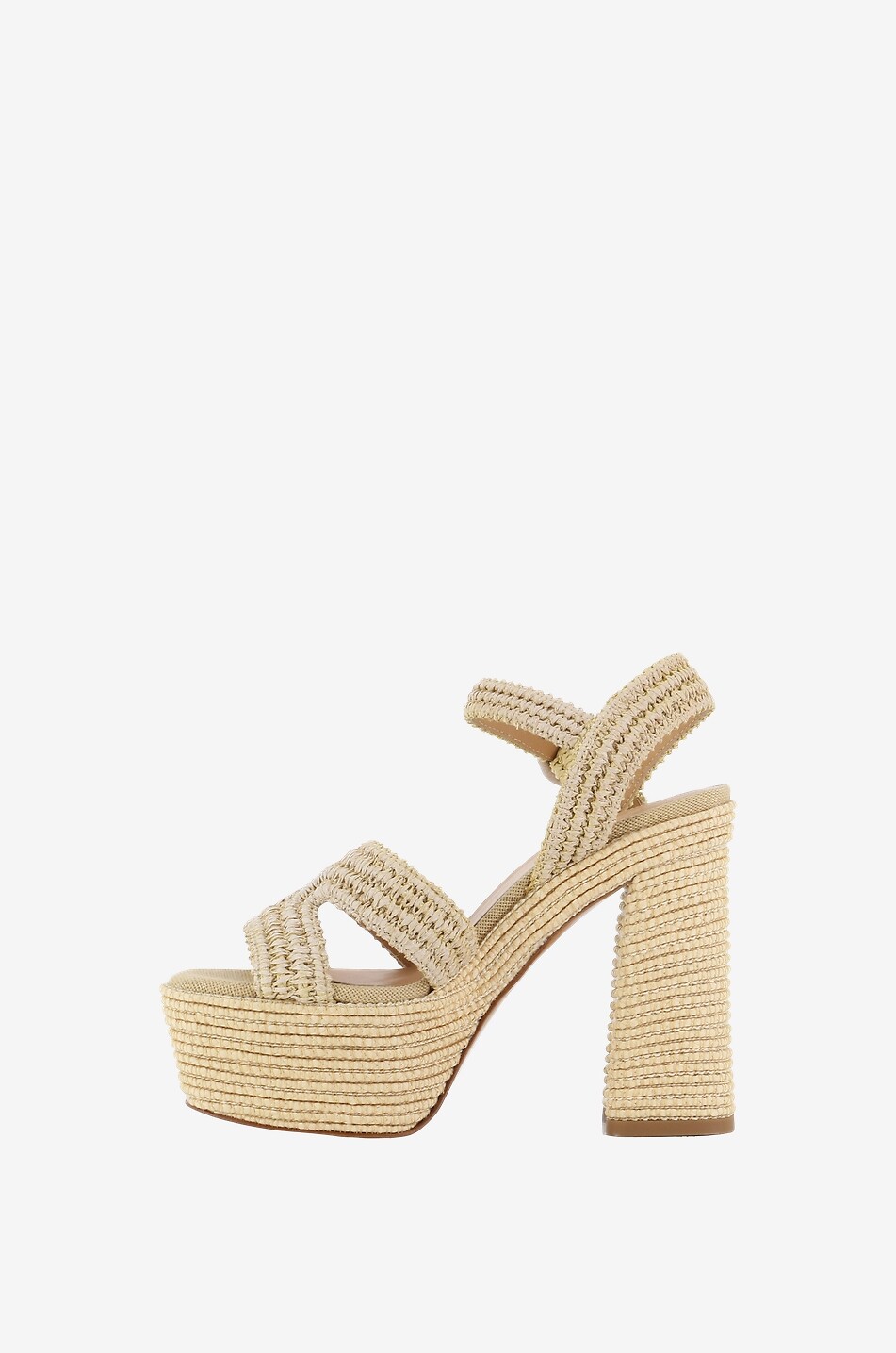 Adriana raffia heeled platform sandals