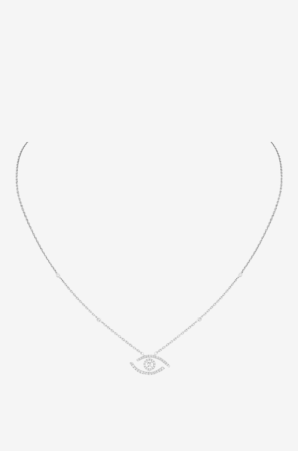 MESSIKA Collier en or blanc et diamants Lucky Eye Pavé Femme GRIS 2