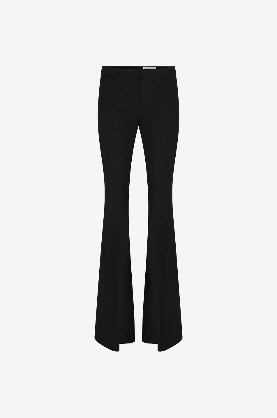Pantalon évasé taille basse en laine