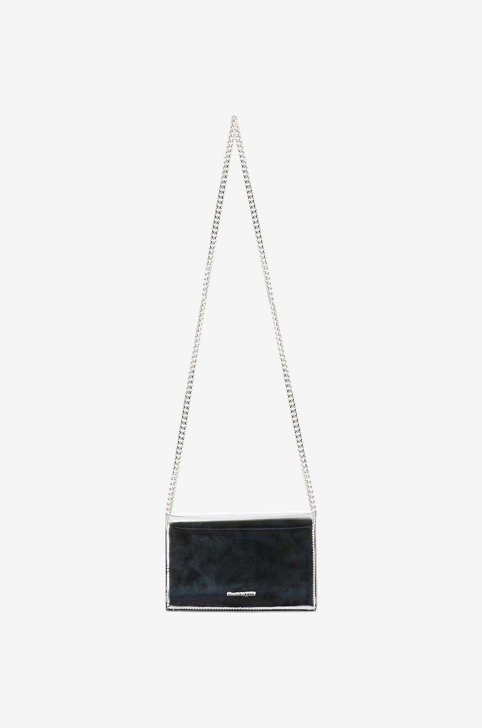 ALEXANDER McQUEEN Sac porté épaule effet miroir Skull Small Femme ARGENT 3