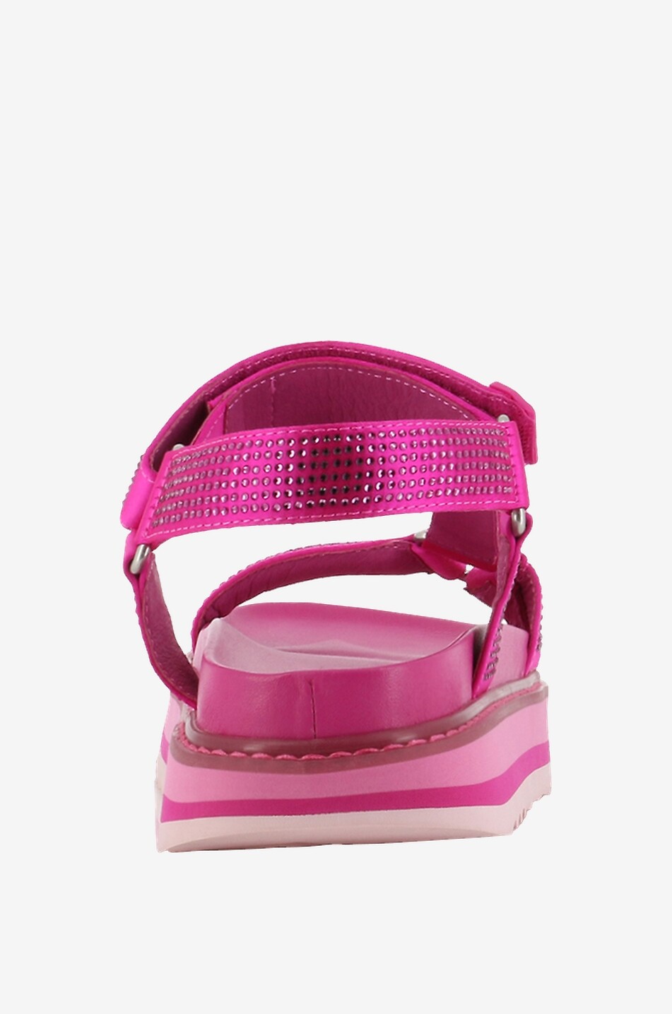 ASH Plateau-Sandalen aus Satin Ugo Strass Damen DUNKELROSA 5