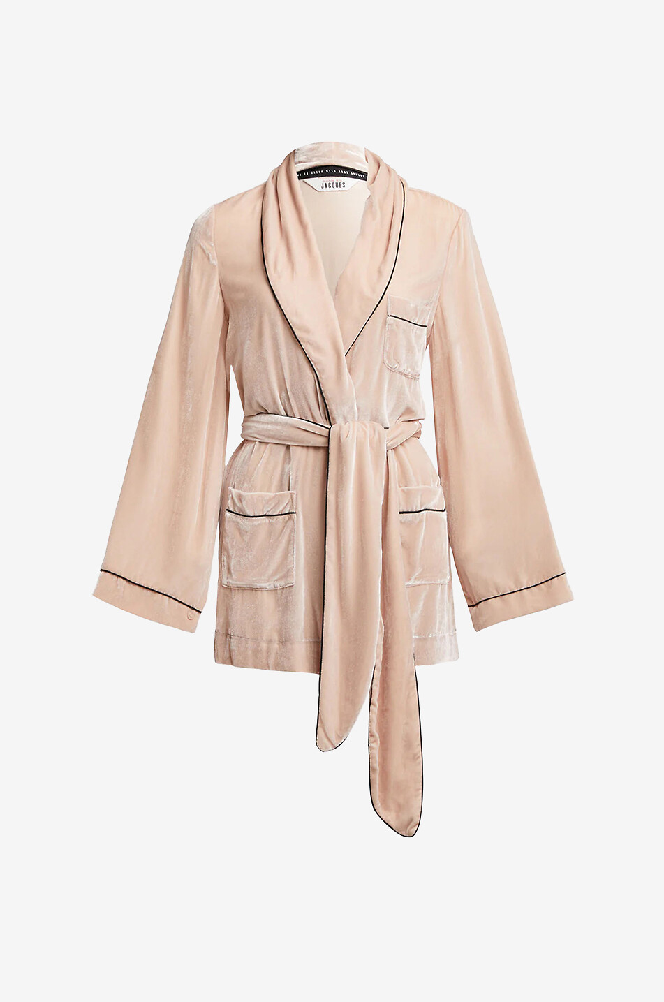 SLEEPING WITH JACQUES Peignoir court en velours Bon Vivant Femme ROSE CLAIR 1