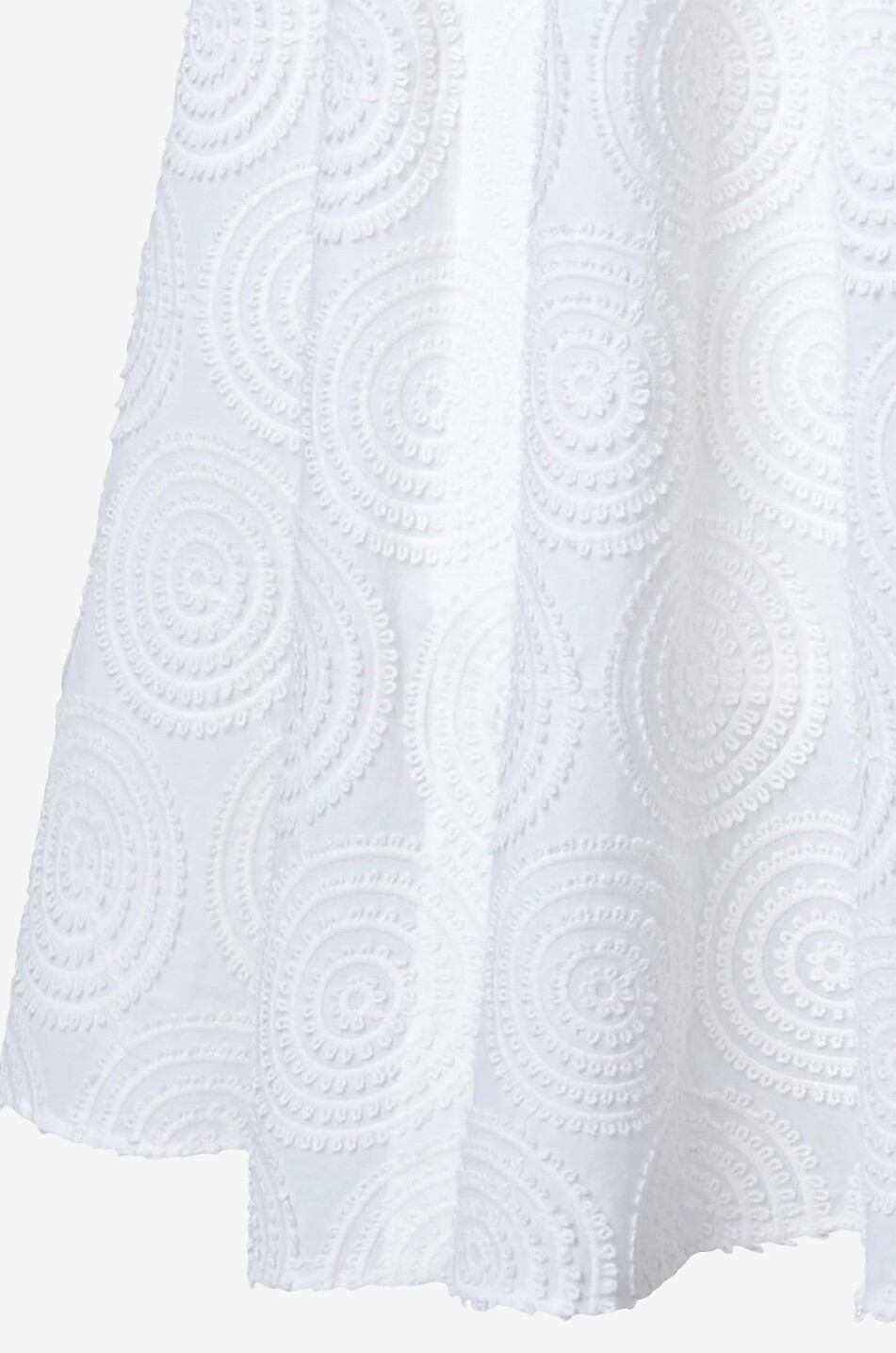 AKRIS PUNTO Robe midi en coton batiste à broderies cercles Femme BLANC CASSE 4