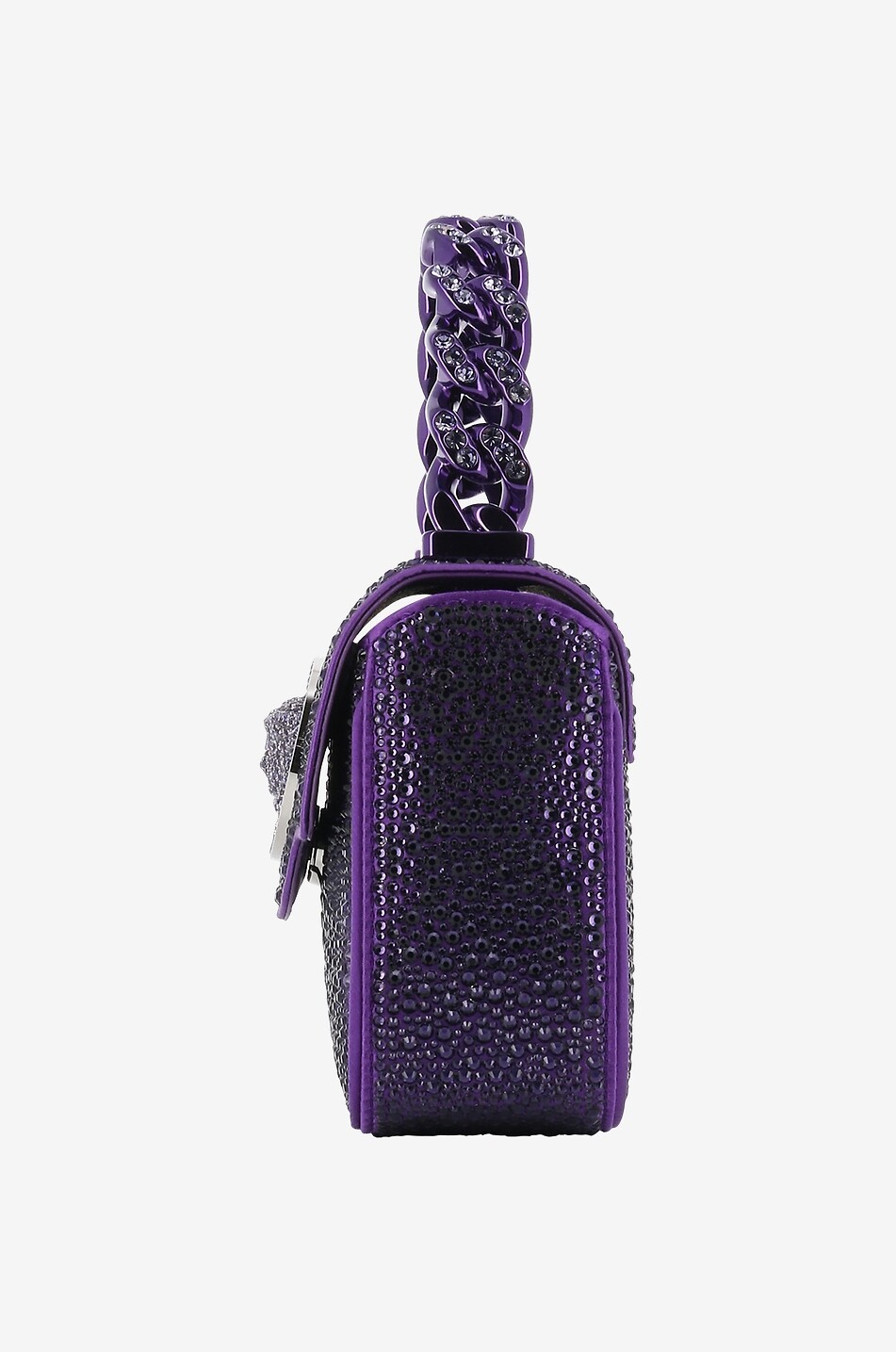 VERSACE La Medusa Mini crystal and satin handbag Women PURPLE 4