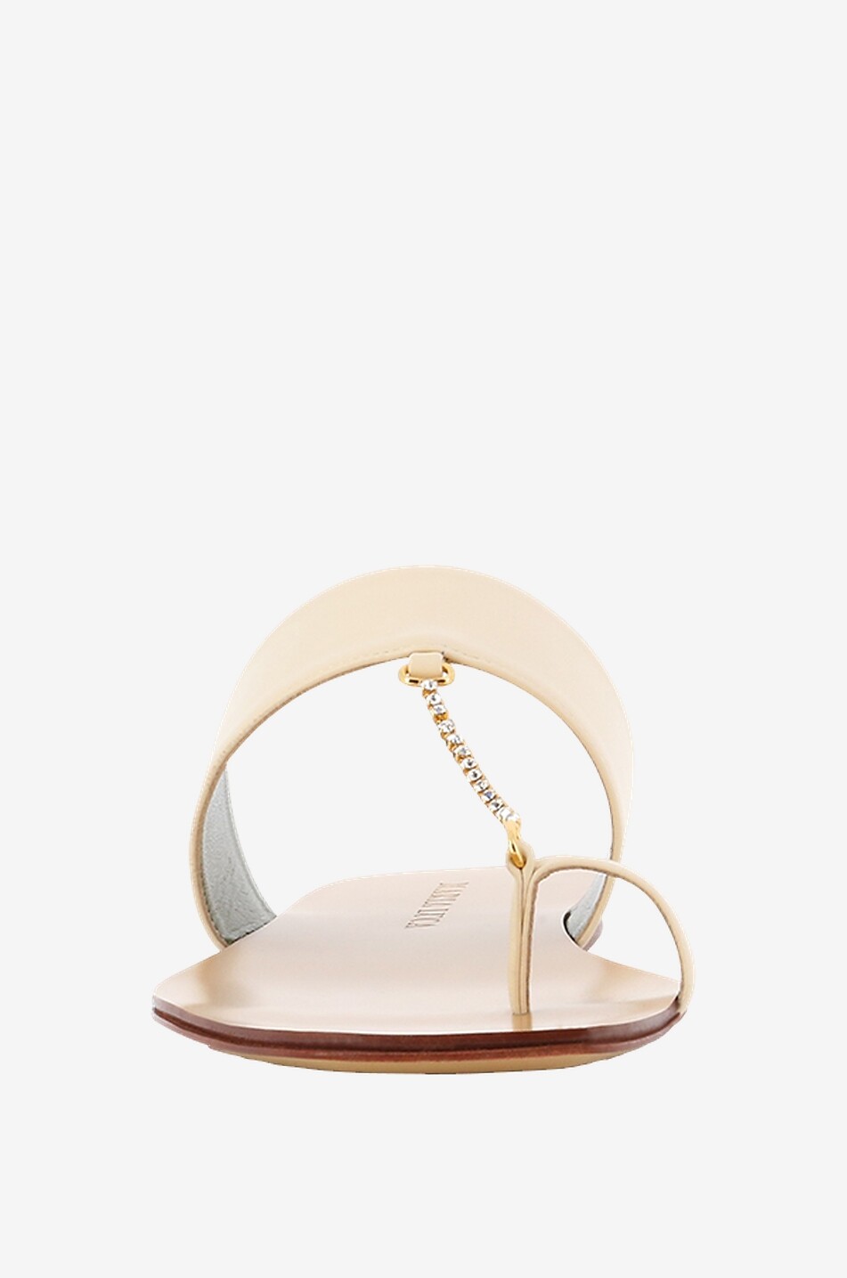 MARIA LUCA Leather chain-detail sandals Women EGGSHELL 2