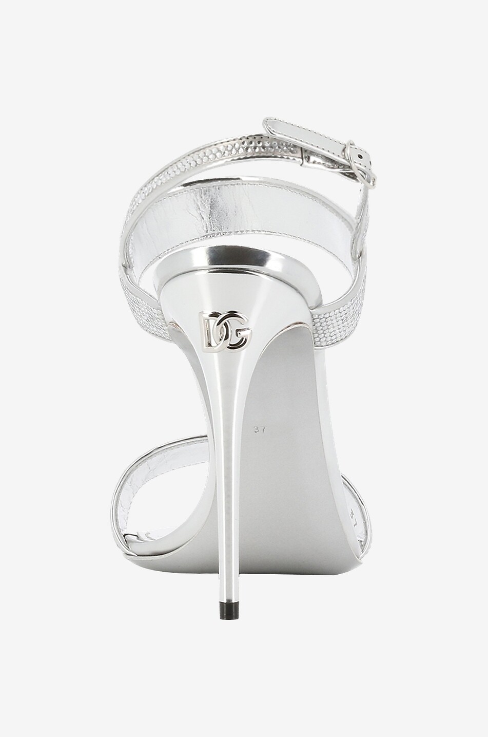 DOLCE & GABBANA Keira 105 crystal clad patent leather heeled sandals Women SILVER 4