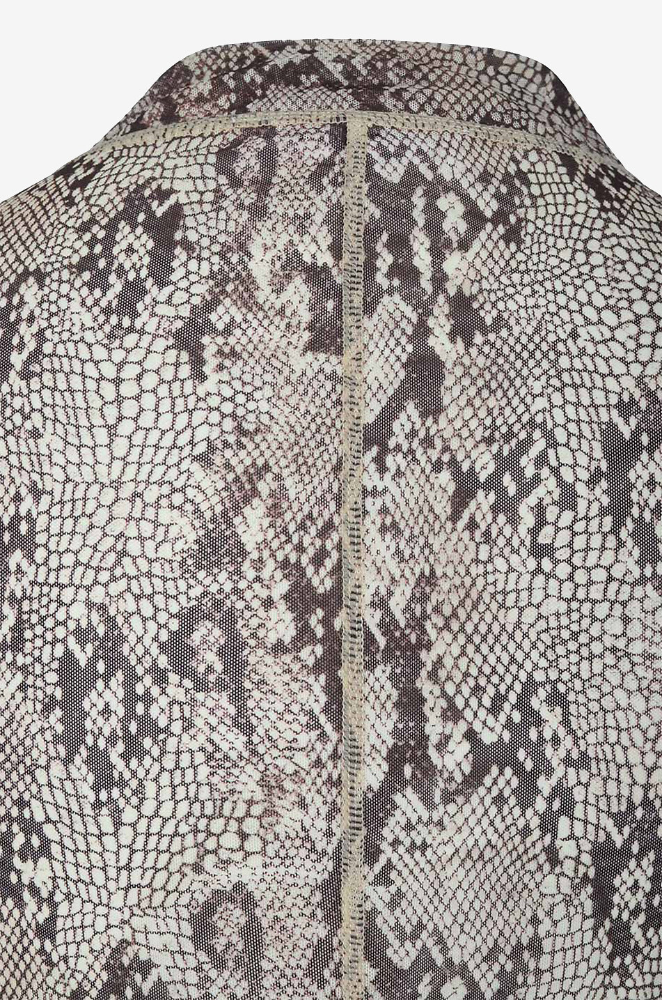 FRAME Langarm-Top mit Python-Print Mesh Mock Neck Damen BEIGE 3
