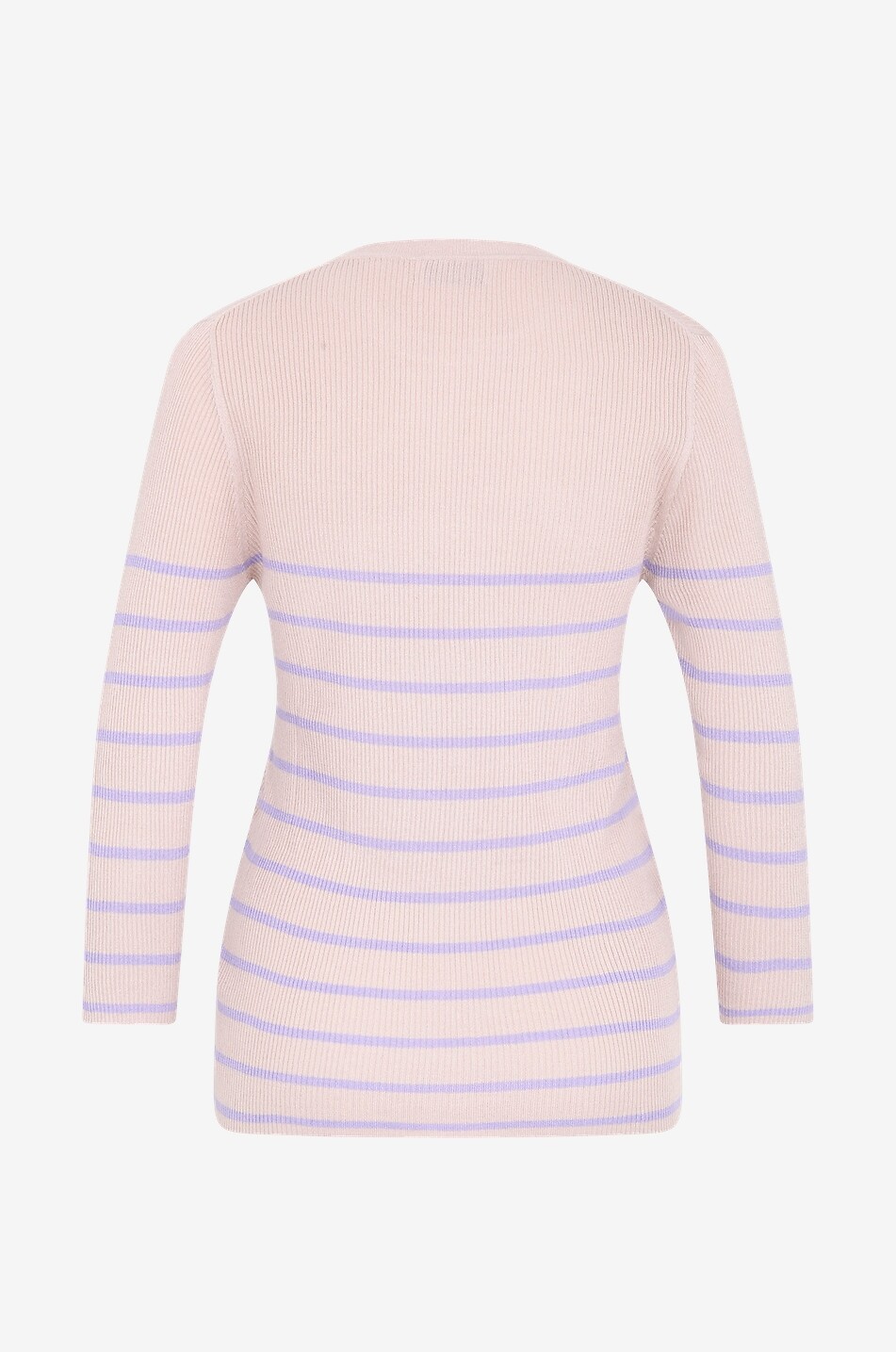Gestreifter Rippstrickpullover aus Seide und Kaschmir