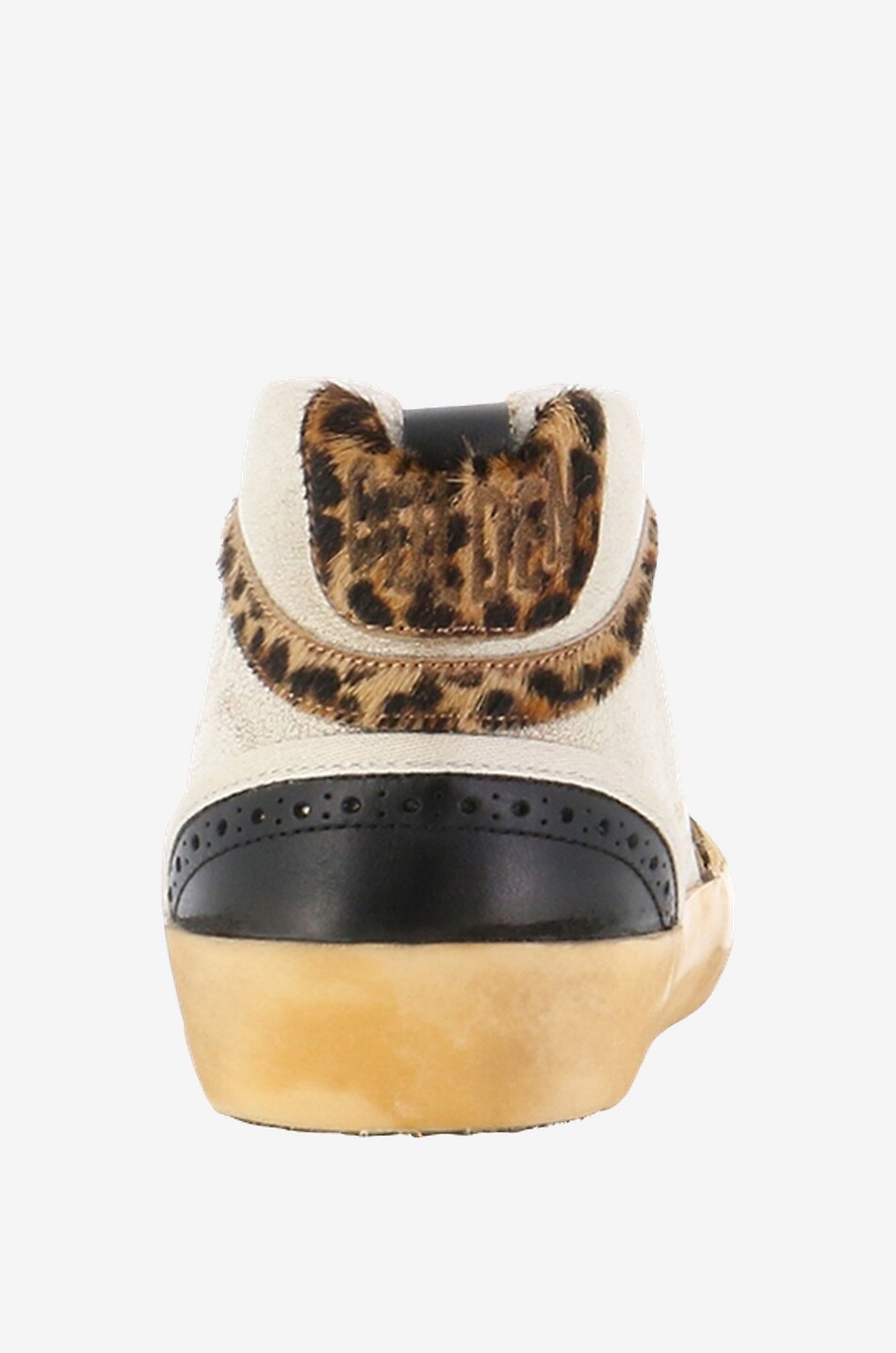 Baskets montantes en cuir craquele detail leopard Mid Star Classic GOLDEN GOOSE Bongenie