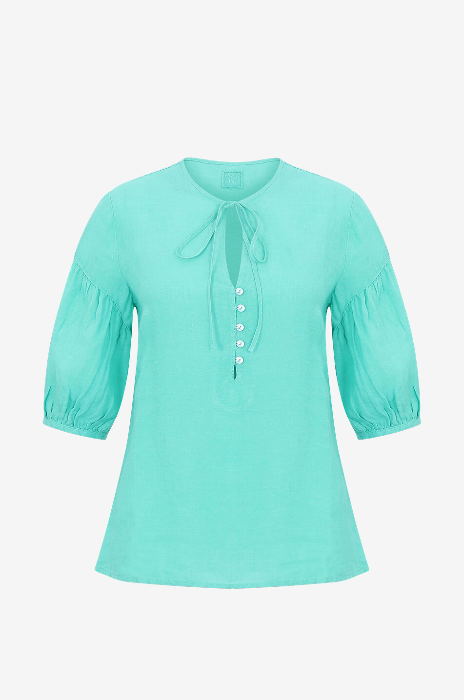 Bluse mit 3/4-Ärmeln aus Leinen