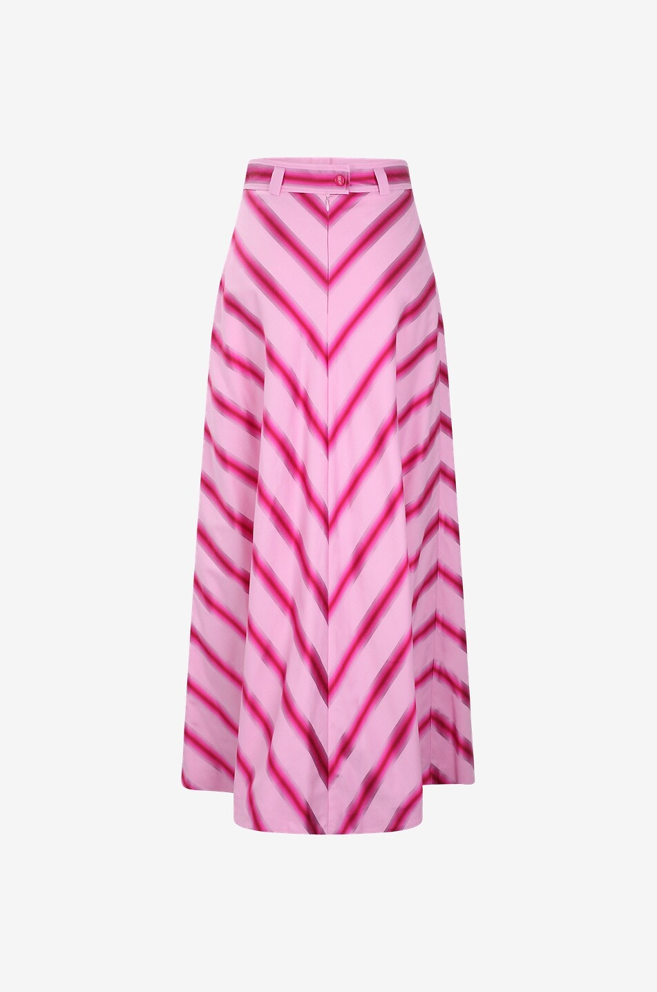 Jupe longue évasée en jacquard à chevrons