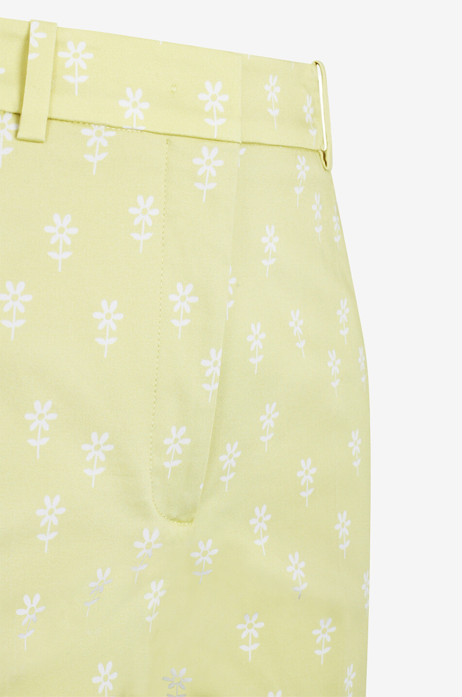 Pantalon cigarette en coton stretch fleuri Galene