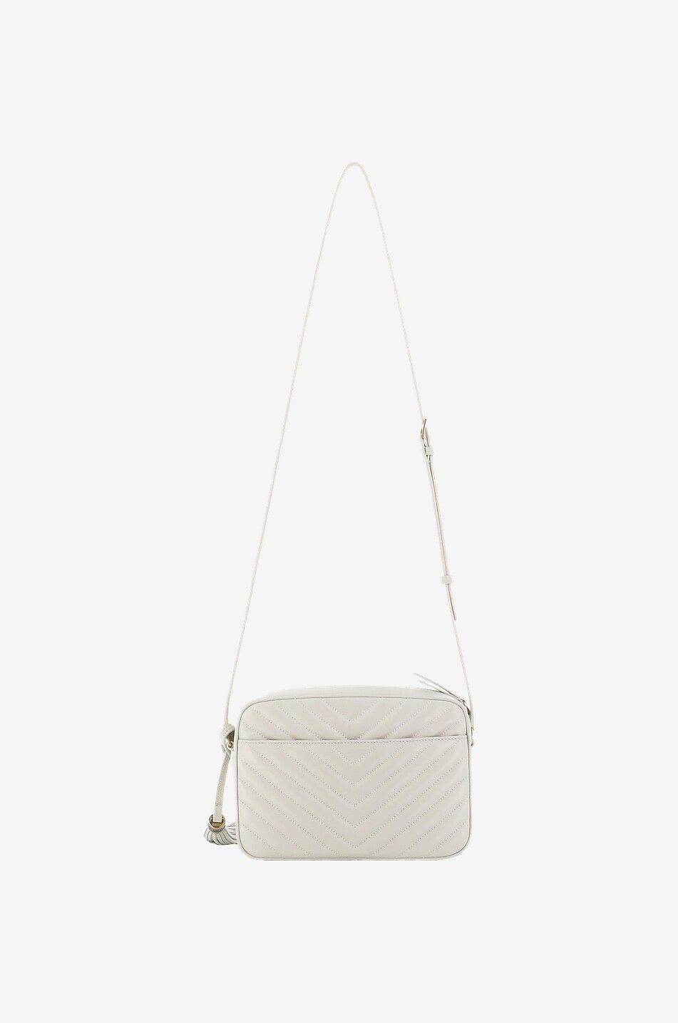 SAINT LAURENT PARIS Sac porté épaule en cuir matelassé Lou Camera Femme BLANC 3