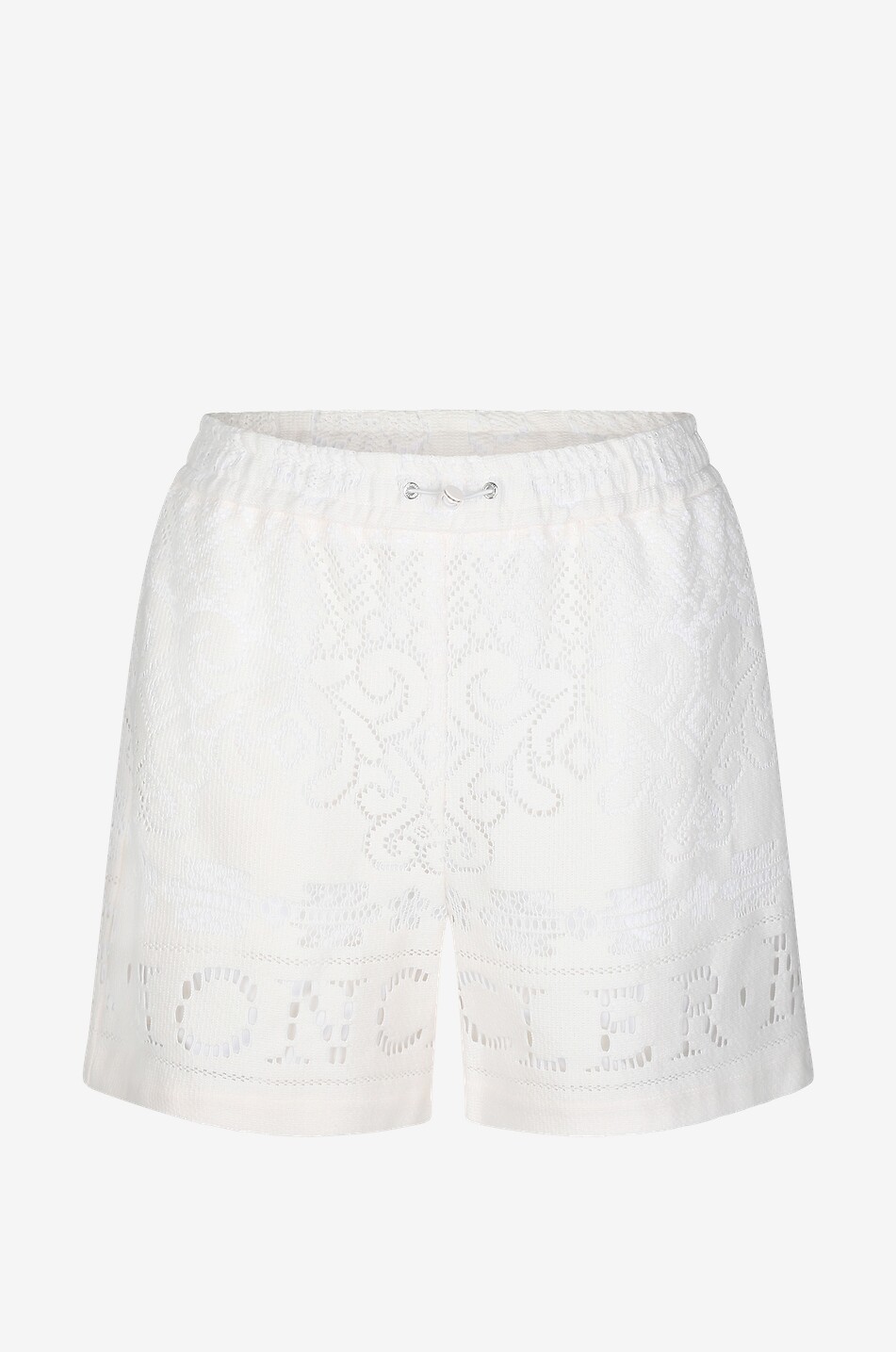 MONCLER Short large taille haute en dentelle Femme BLANC CASSE 1