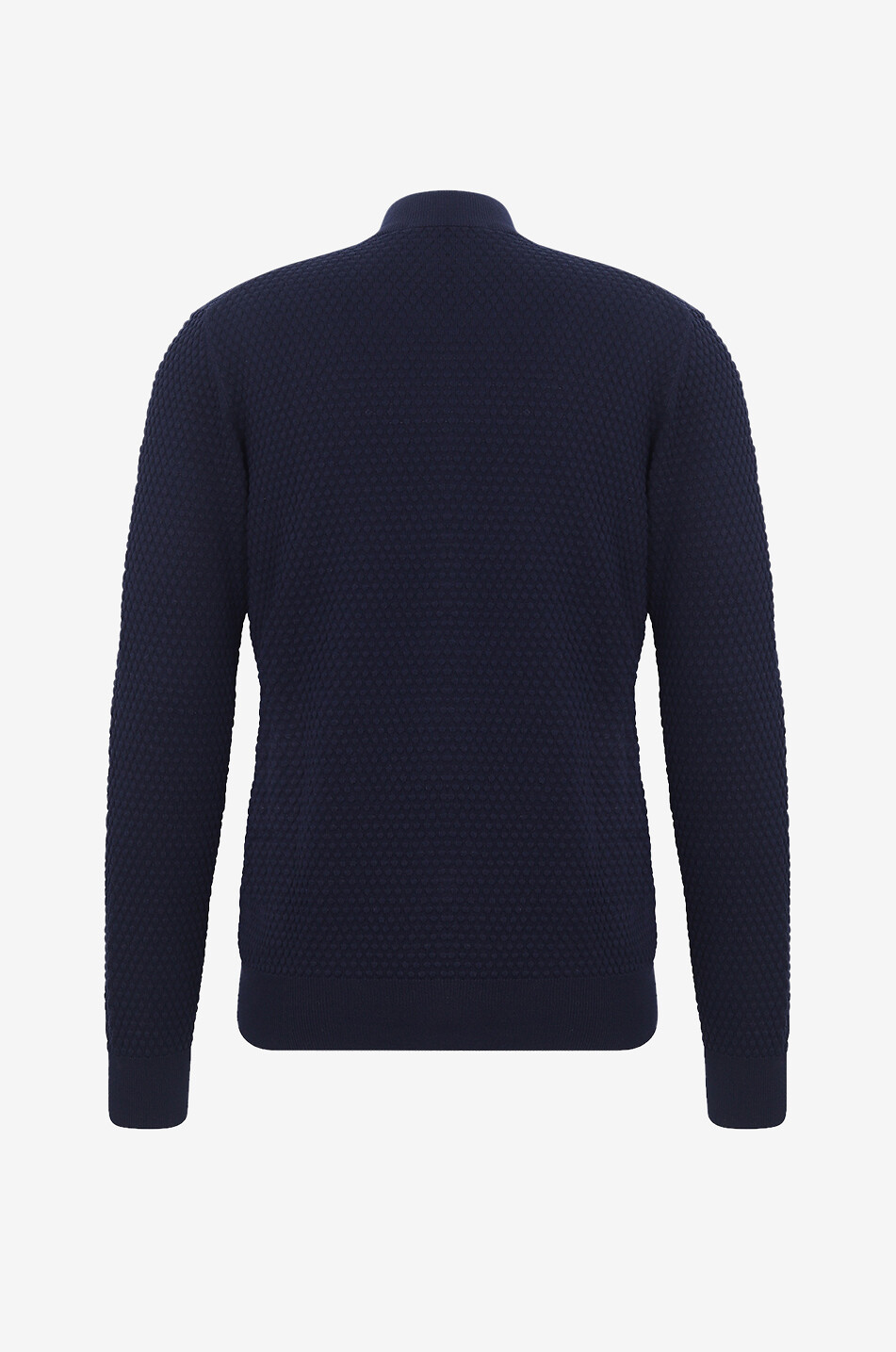 Cardigan zippé en coton à col montant
