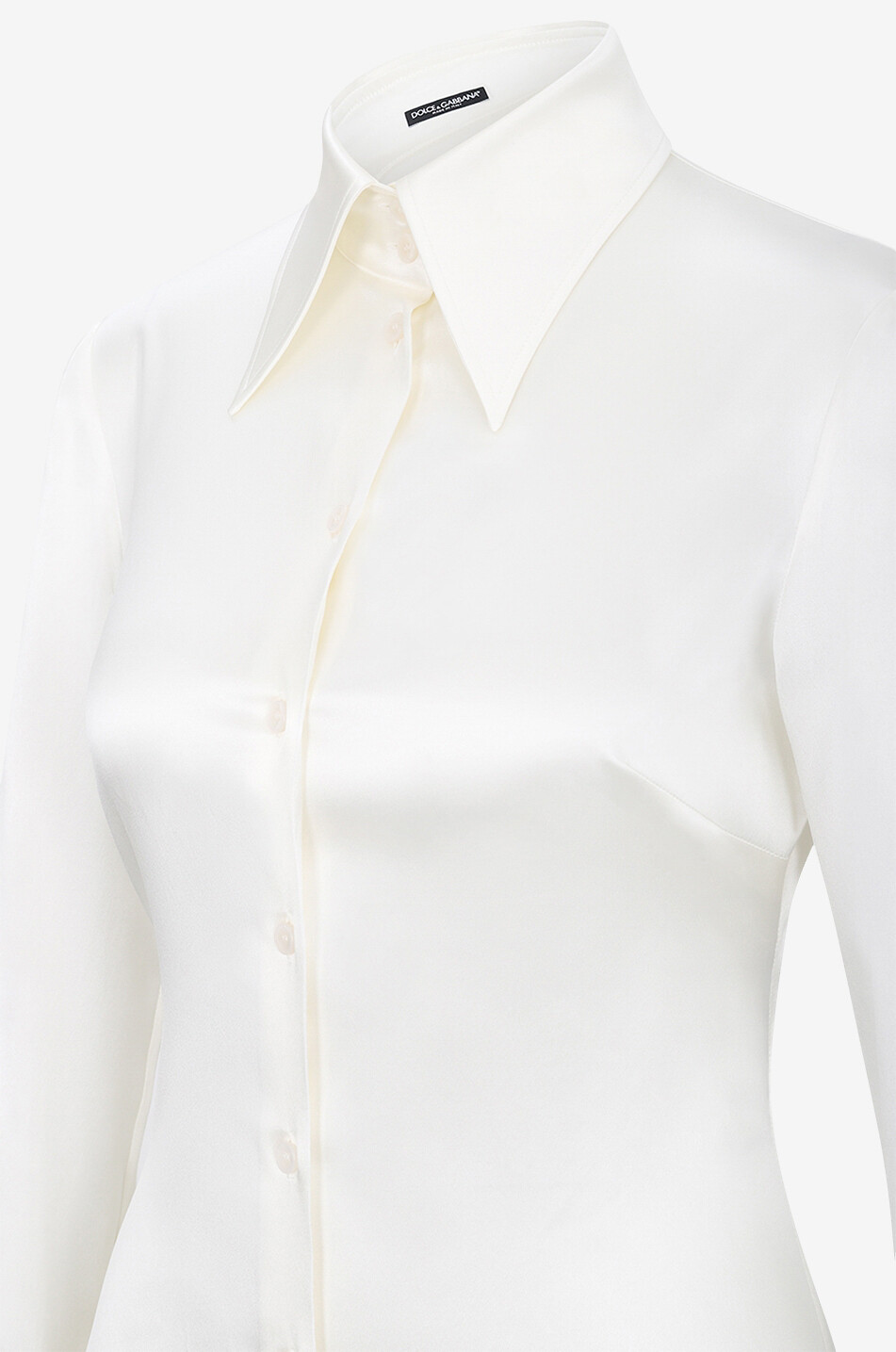 DOLCE & GABBANA KIM DOLCE & GABBANA cinched silk satin shirt Women EGGSHELL 3