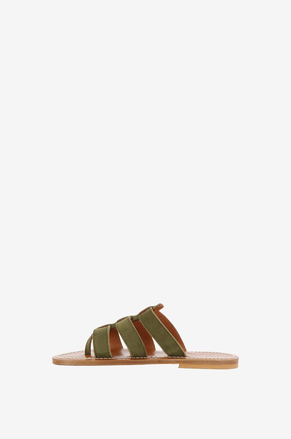K JACQUES Dolon suede flat mules Women DARK GREEN 3