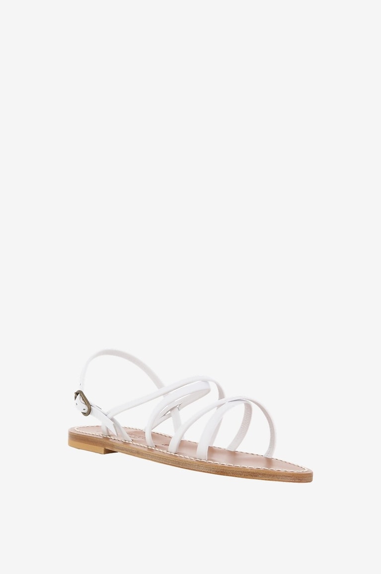 K JACQUES Talara leather flat sandals Women WHITE 1