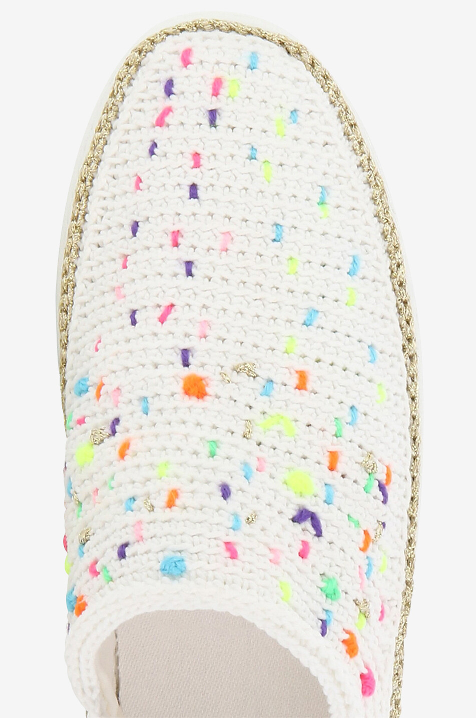 AMROSE Gold Sparkle crochet slip-on sneakers Women MULTI COLOURED 2 5