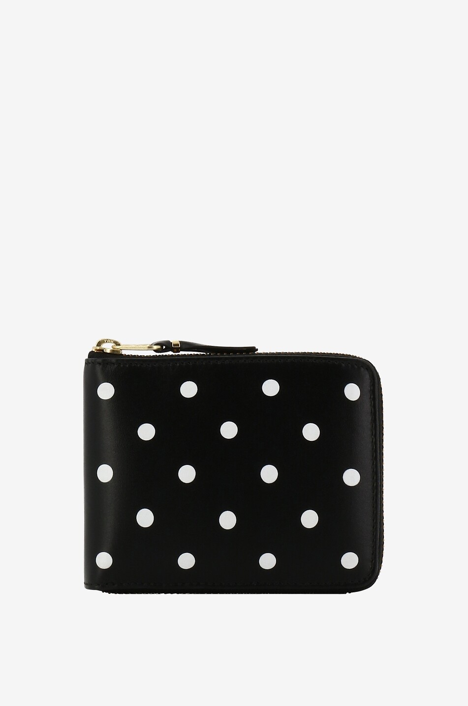COMME DES GARCONS PLAY Polka Dots compact leather zip-around wallet Women BLACK 1