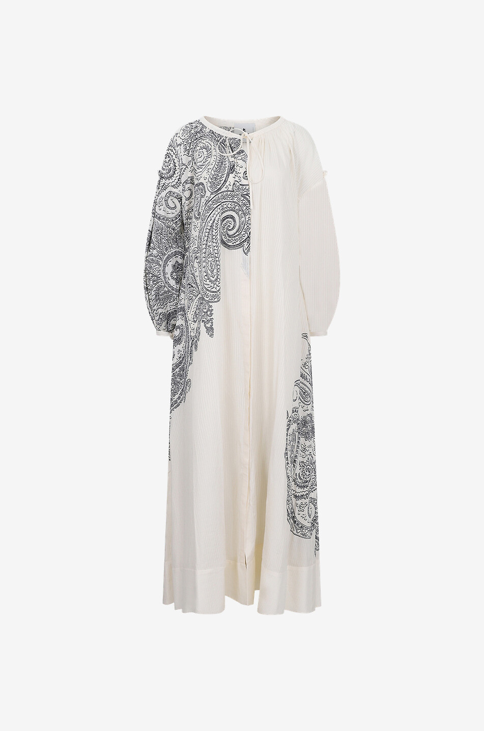 Langes Kaftan-Kleid aus Seide und Baumwolle Paisley Placé