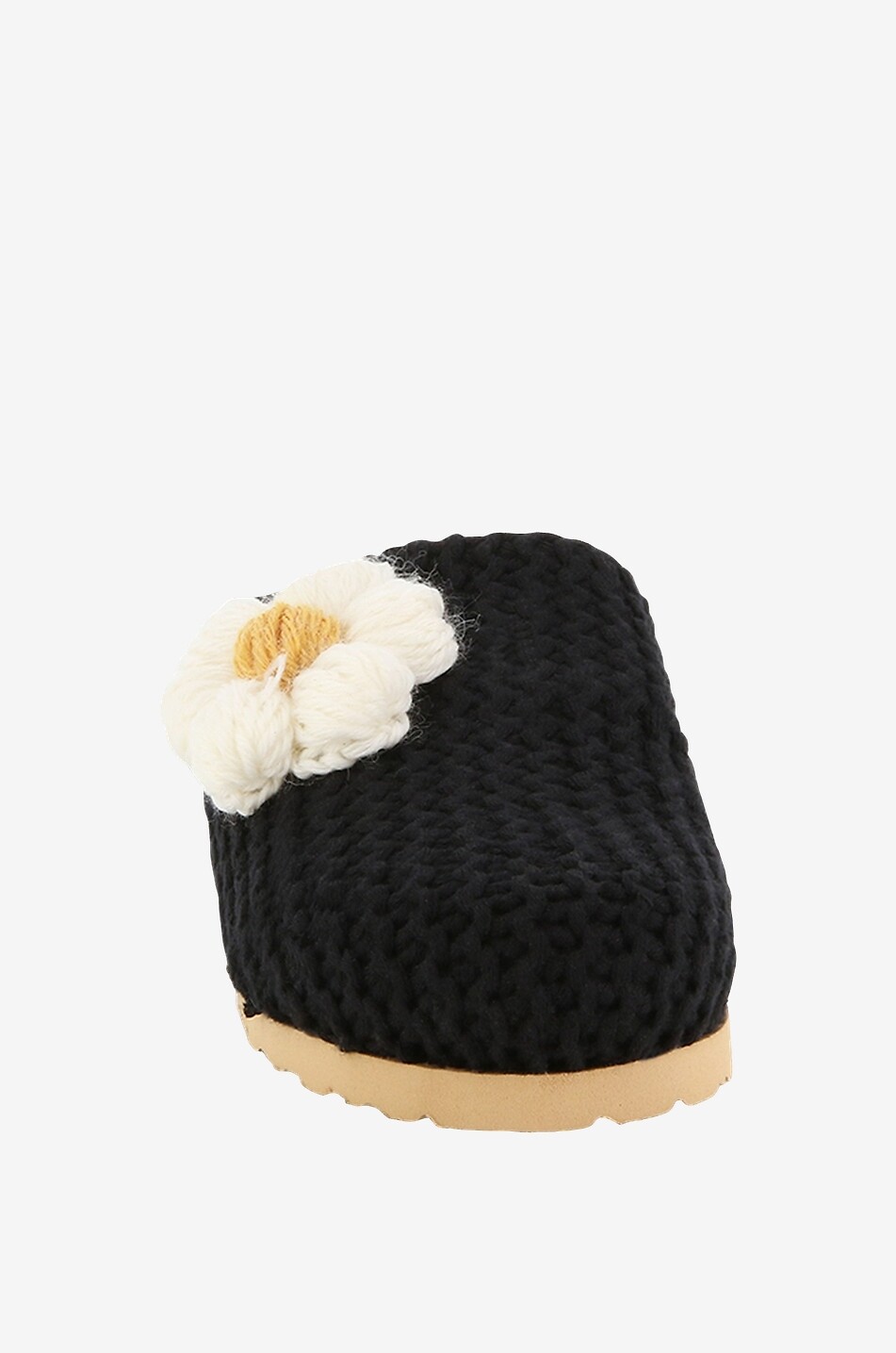 AMROSE Sabots en coton et laine brodés Daisy Femme NOIR 2