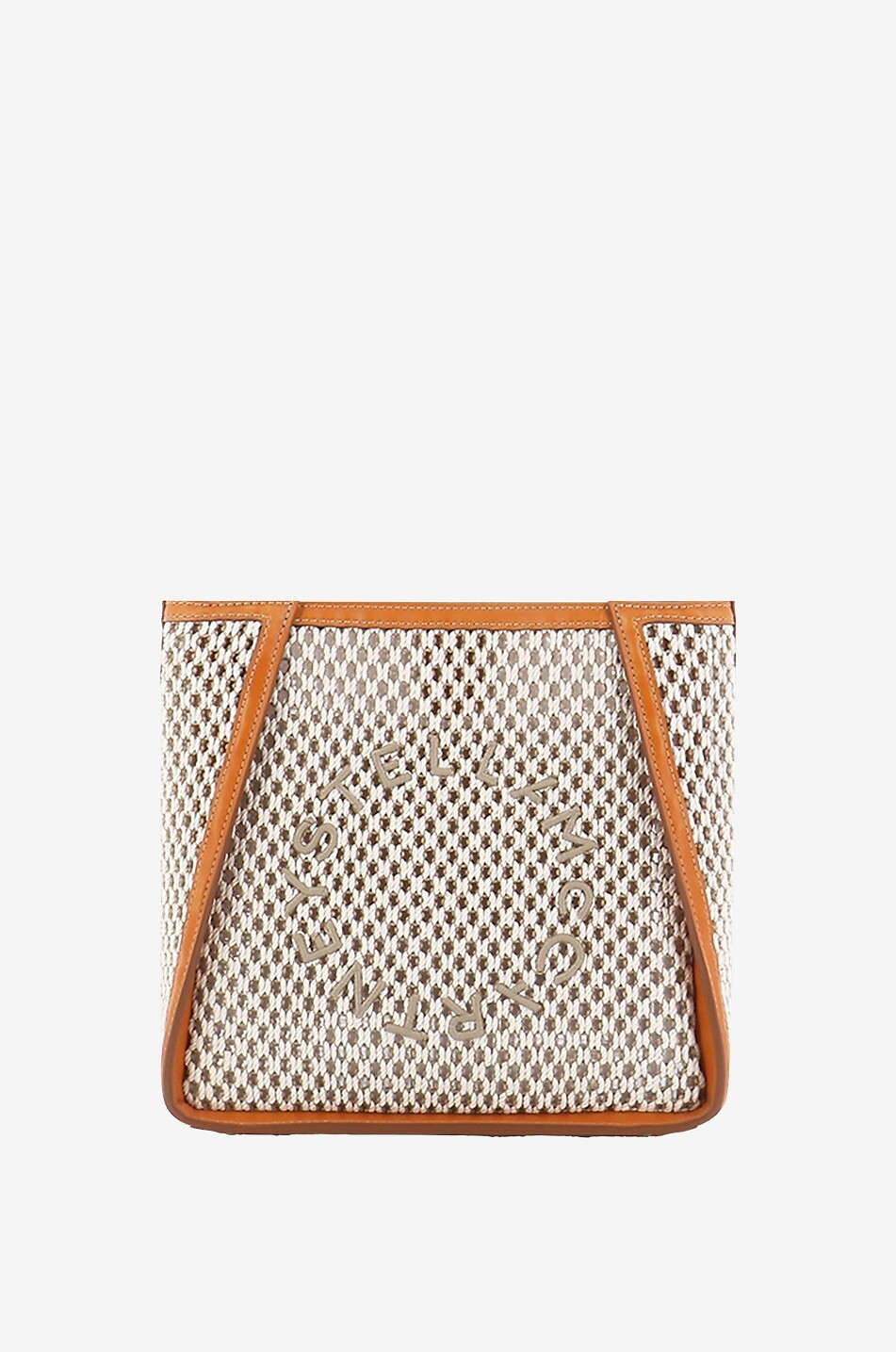 STELLA McCARTNEY Sac porté épaule en mesh et cuir synthétique Stella Logo Femme BEIGE 1