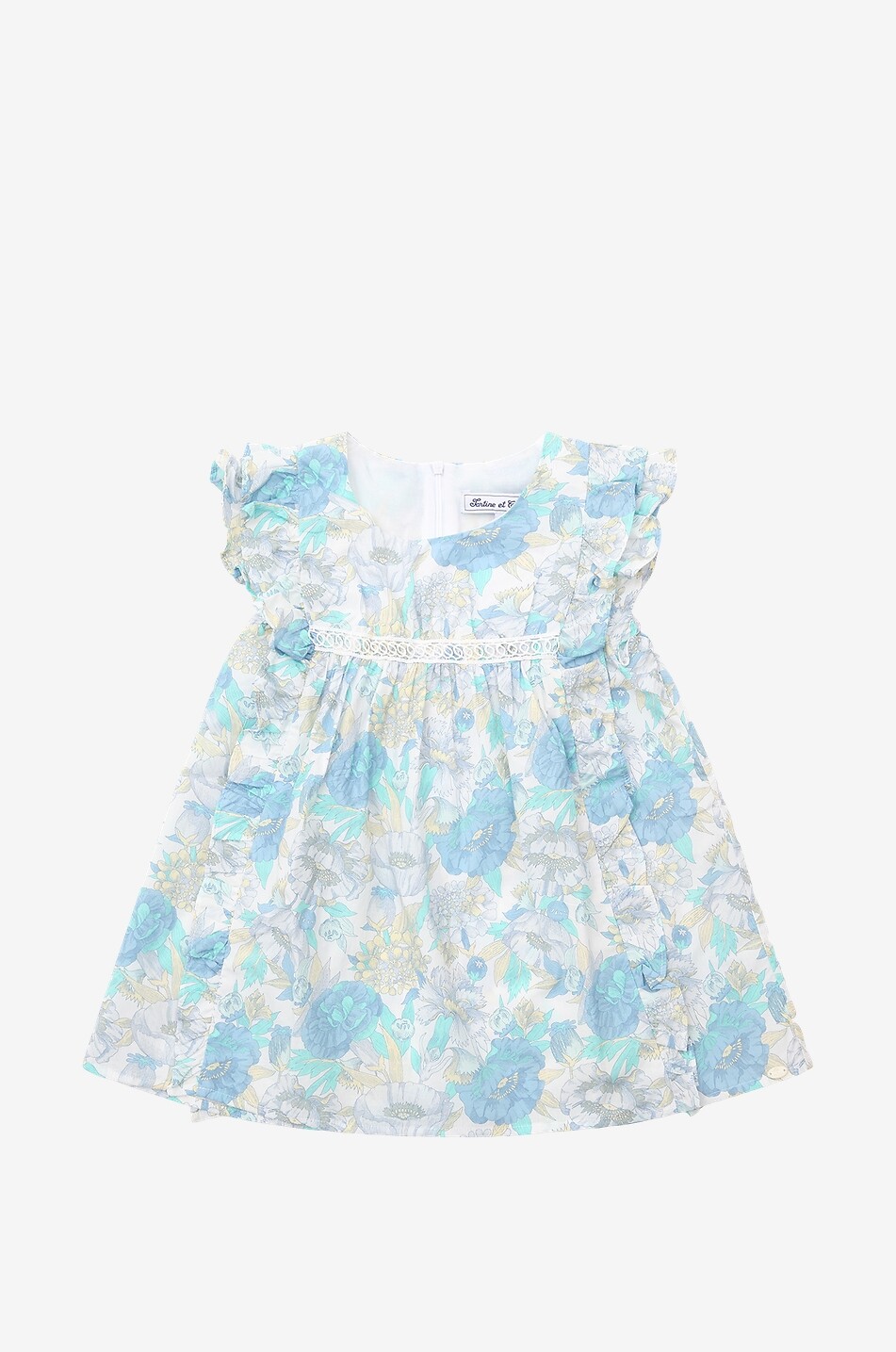 Blouse fille à manches courtes imprimée fleurs Balade Parisienne