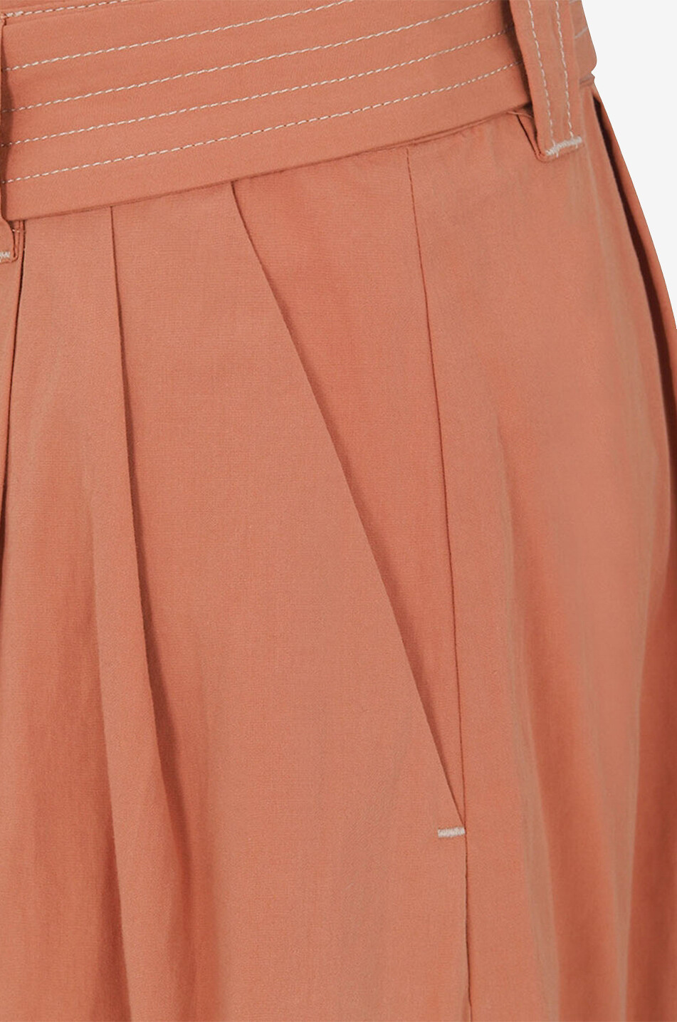 Jupe midi asymétrique en popeline