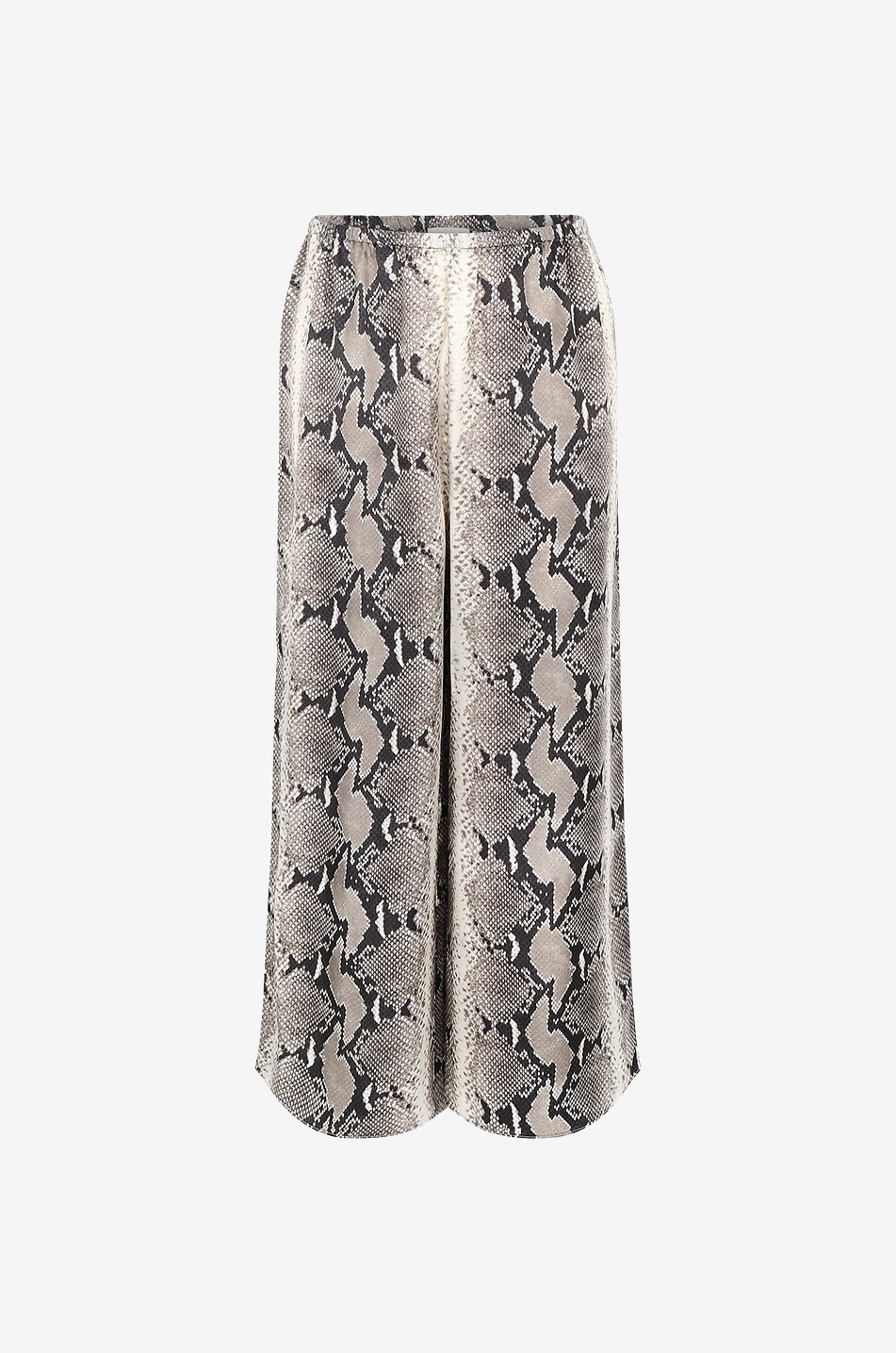 Verkürzte Hose mit weitem Bein und Python-Print Mindy